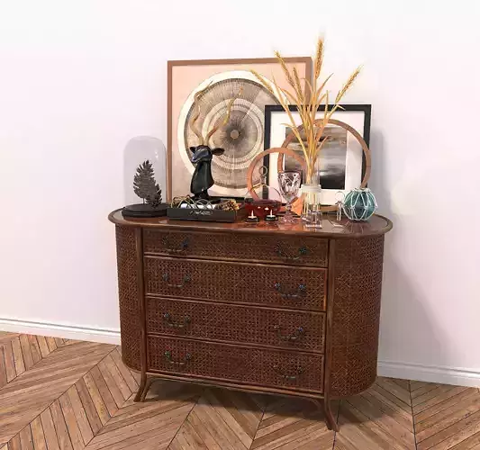 Rattan Sideboard and Decoration