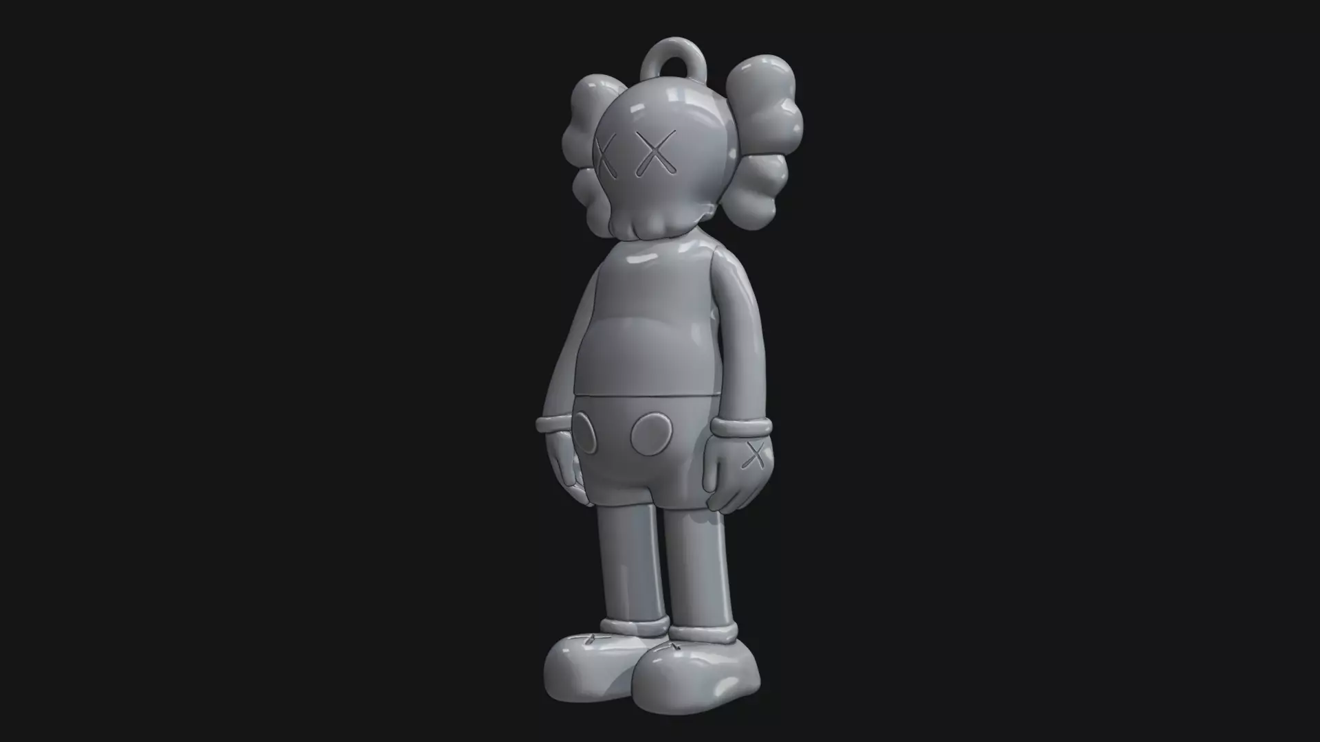 Kaws Compaion Key tag 3D print model_3