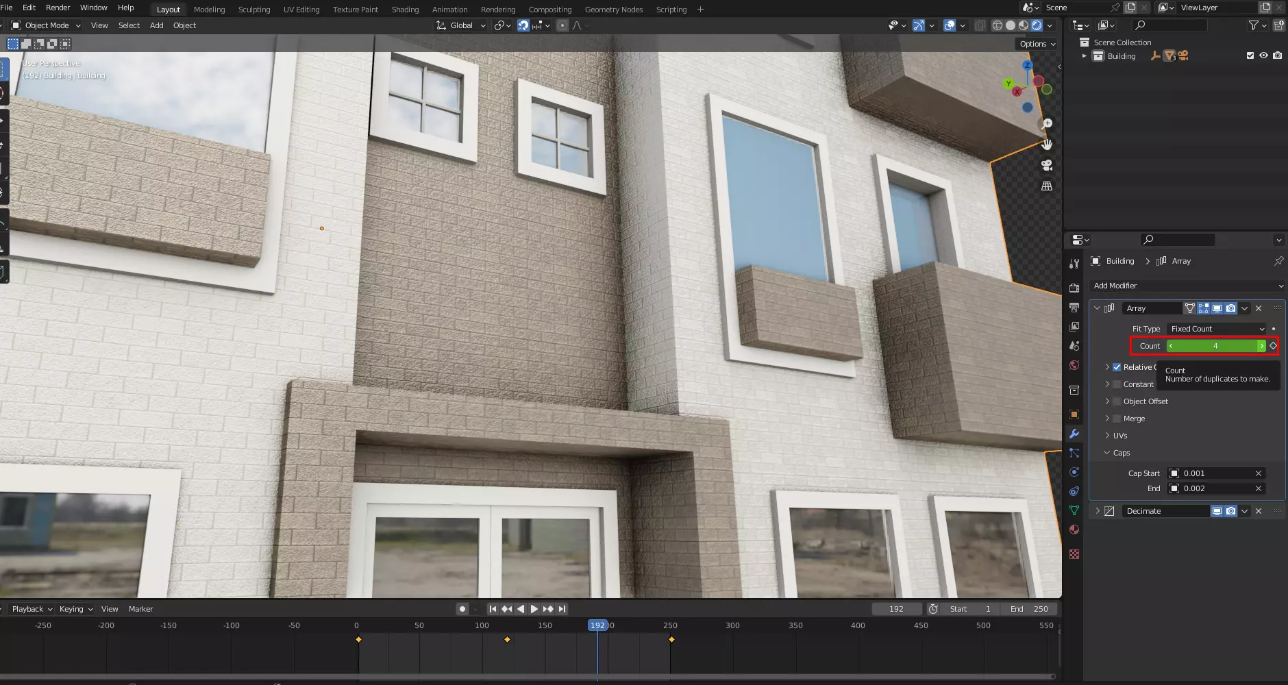 Low poly Building A01 Free 3D model_2