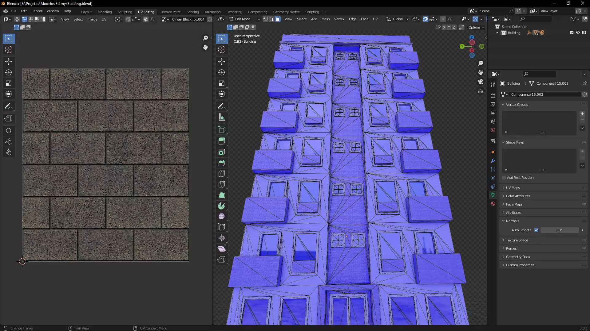 Low poly Building A01 Free 3D model_3