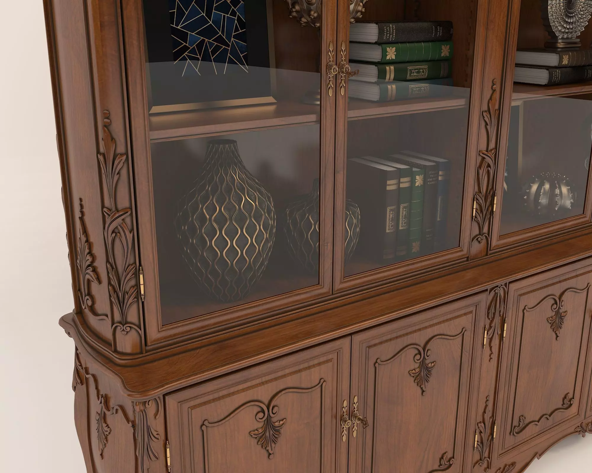 Classic Display Cabinet and Decoration 4 3D model_5