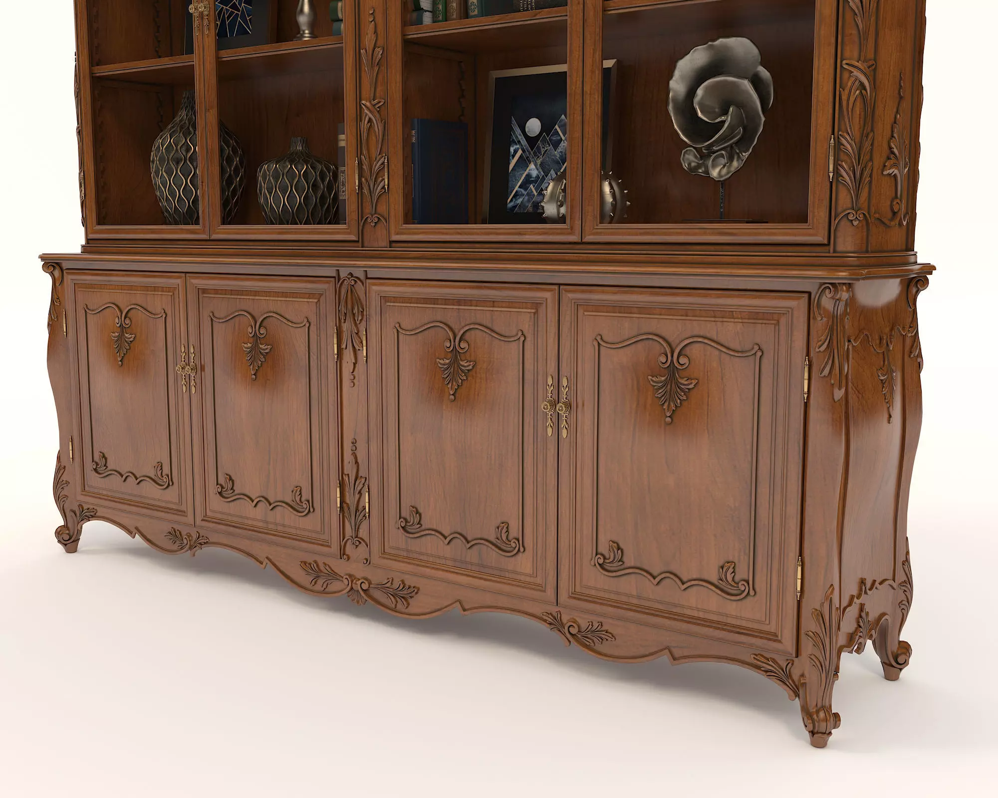 Classic Display Cabinet and Decoration 4 3D model_4