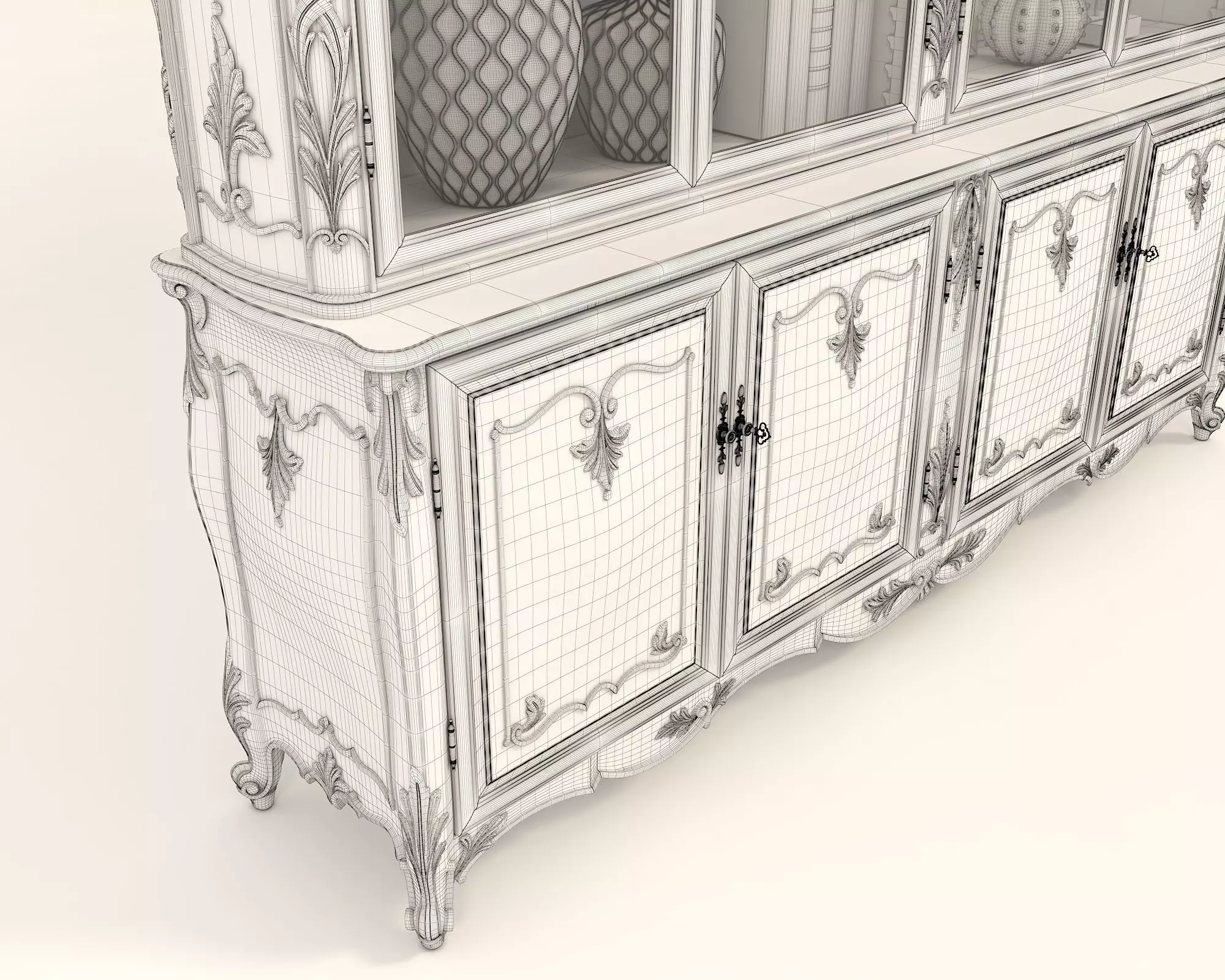 Classic Display Cabinet and Decoration 4 3D model_9