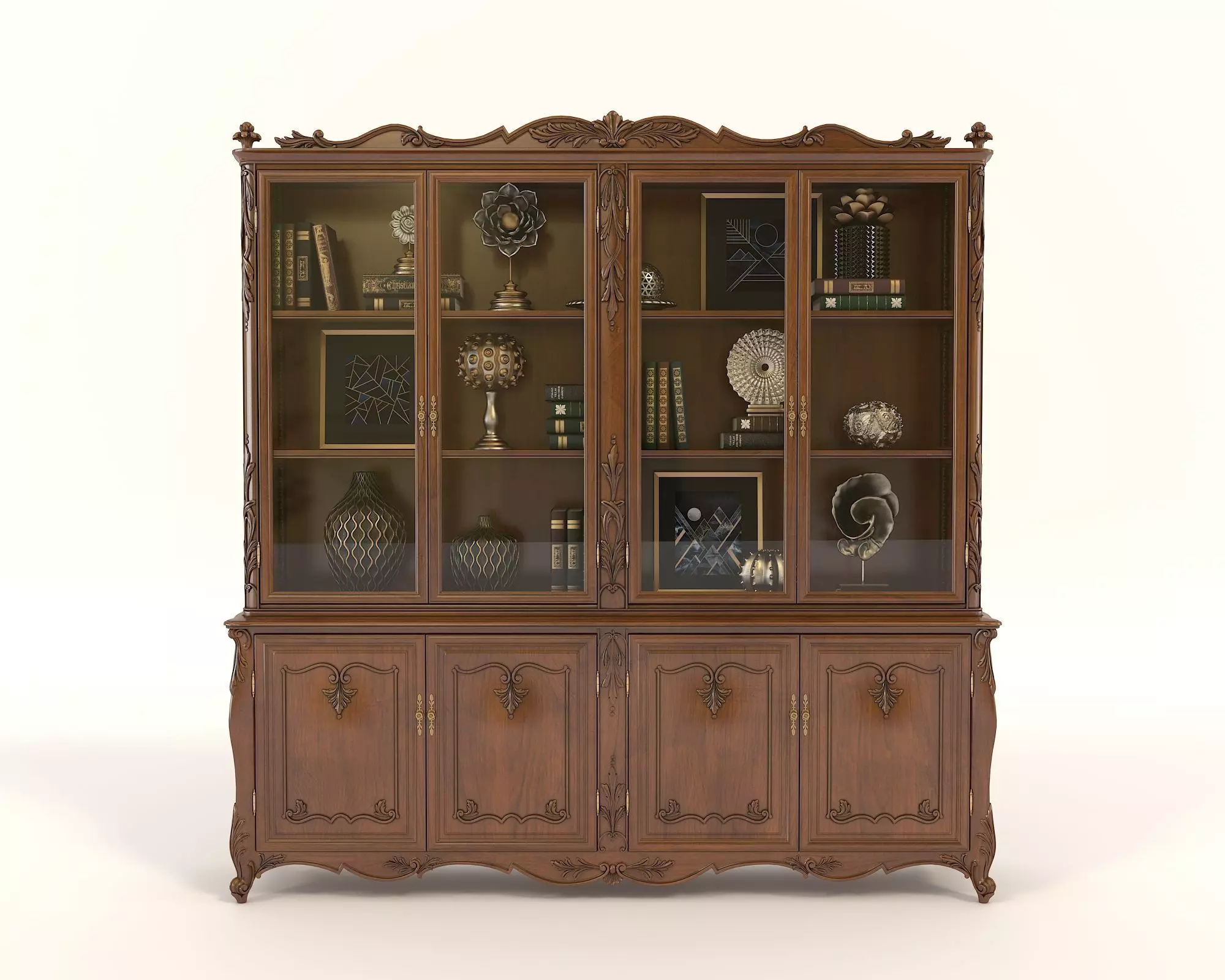 Classic Display Cabinet and Decoration 4 3D model_1