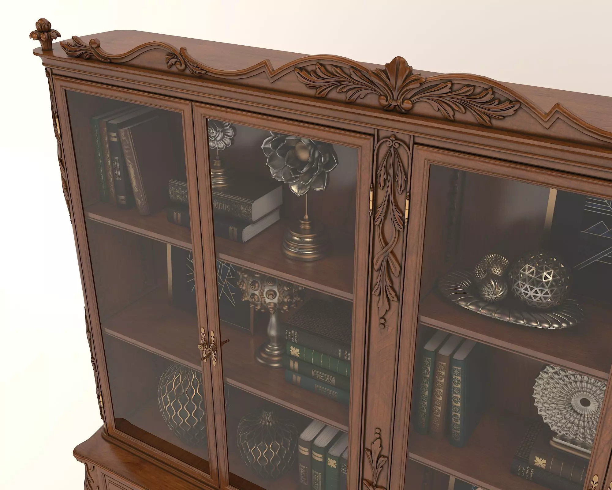 Classic Display Cabinet and Decoration 4 3D model_6