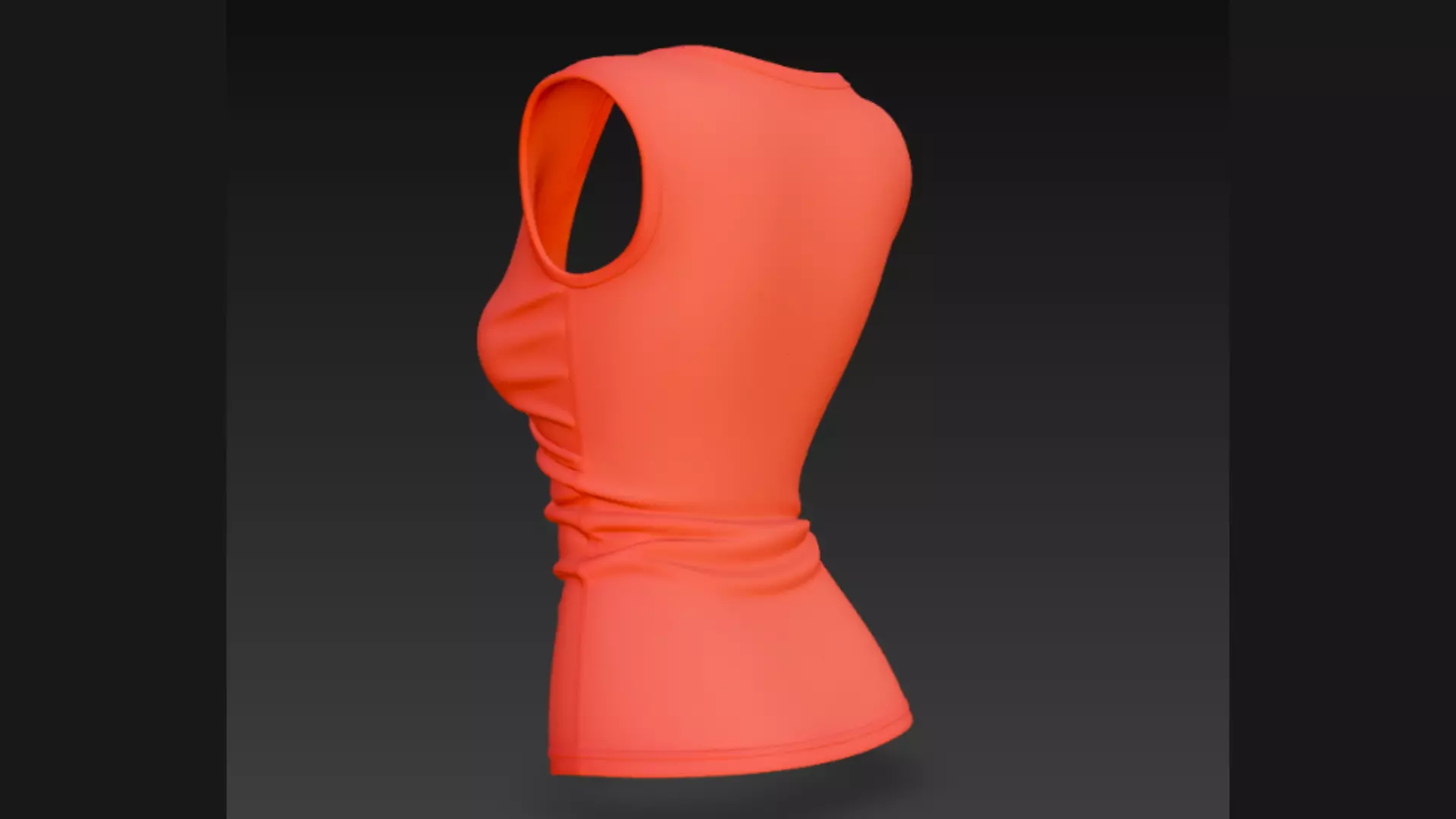 Red Wrap-Front Sleeveless Ladies Top 3D Model 3D model_3
