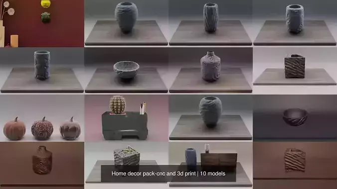 Home decor pack-cnc and 3d print 3D Model Collection