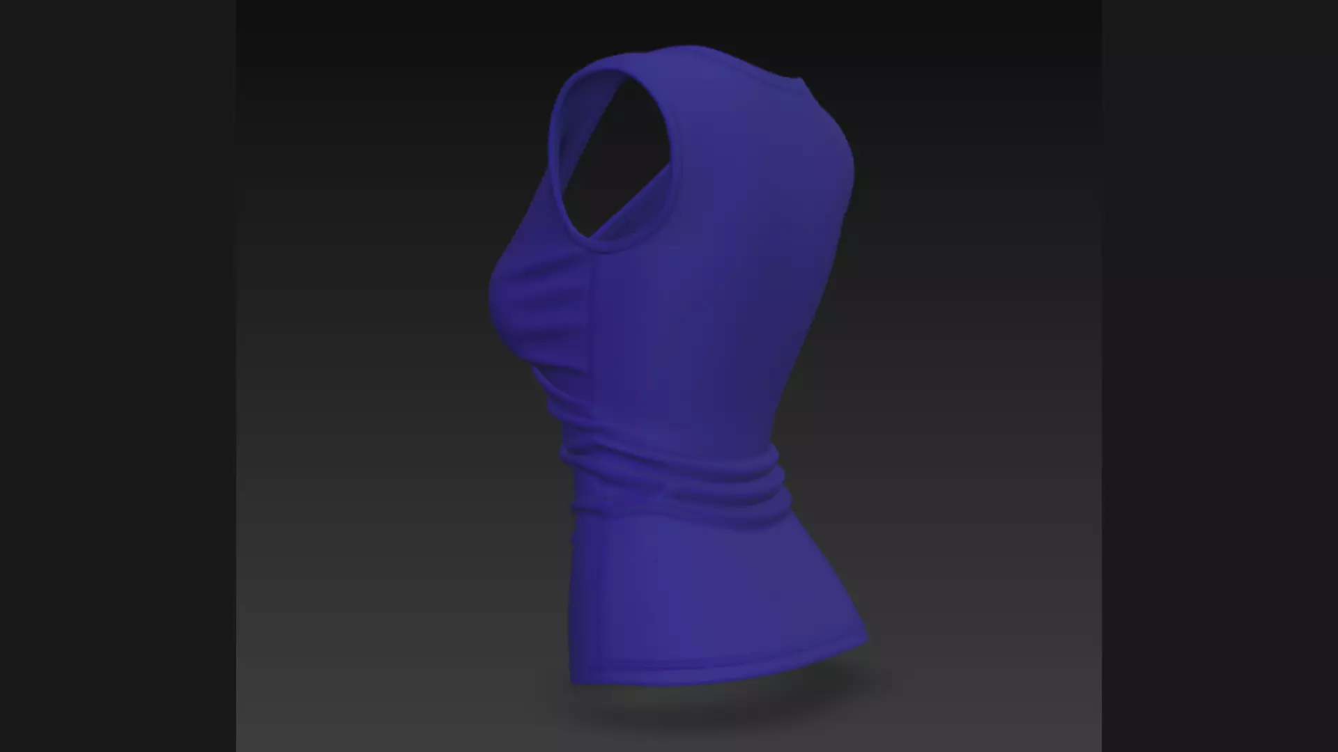 Blue Wrap-Front Sleeveless Ladies Top 3D Model 3D model_3