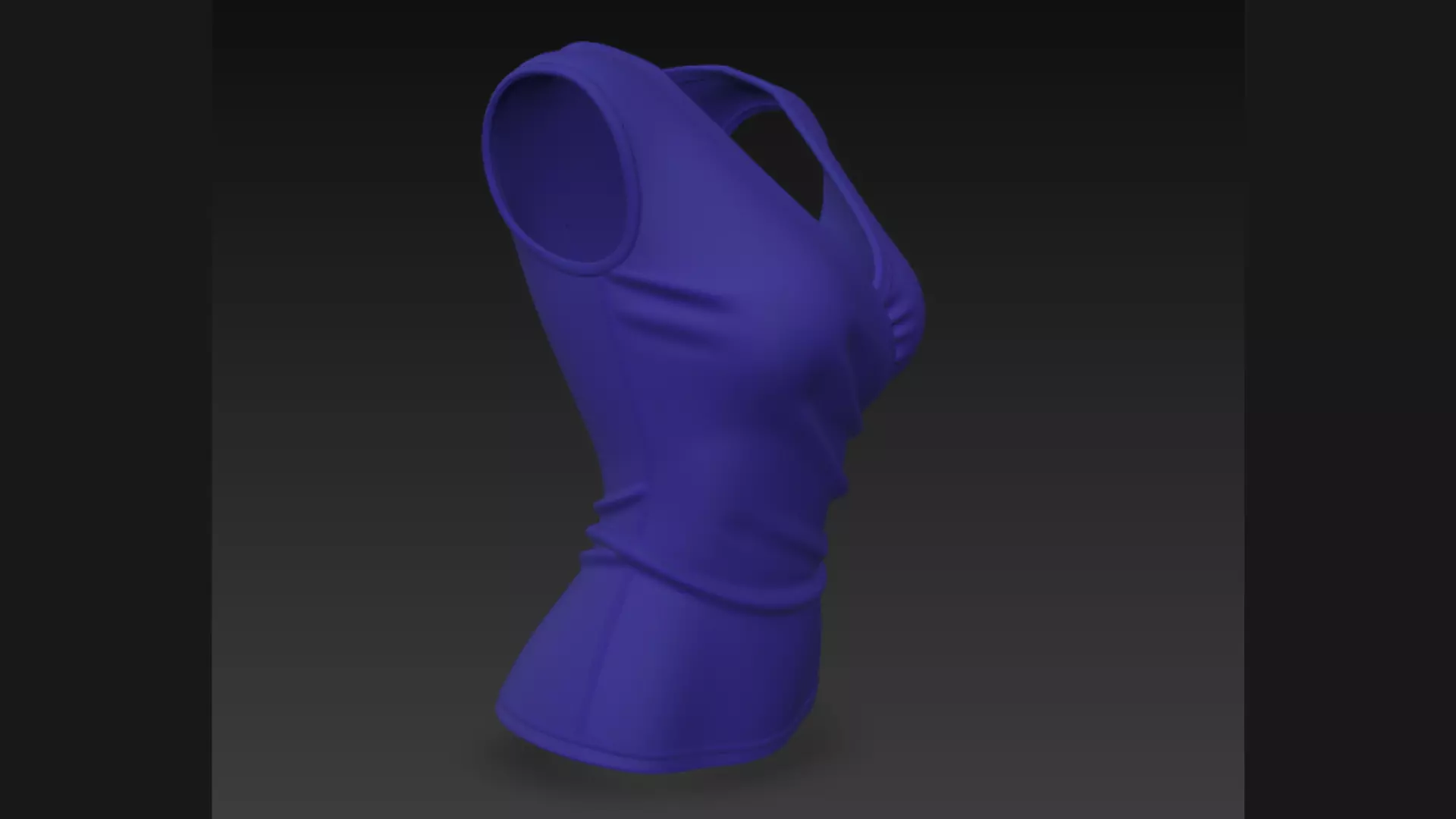 Blue Wrap-Front Sleeveless Ladies Top 3D Model 3D model_4