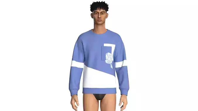 Men Printed Pocket Sweatshirt