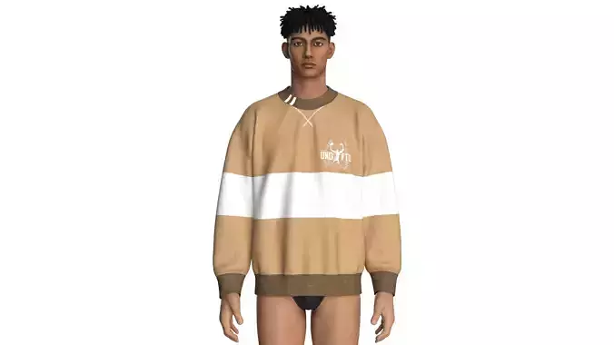 Men Tripping Collar Oversized Sweatshirt