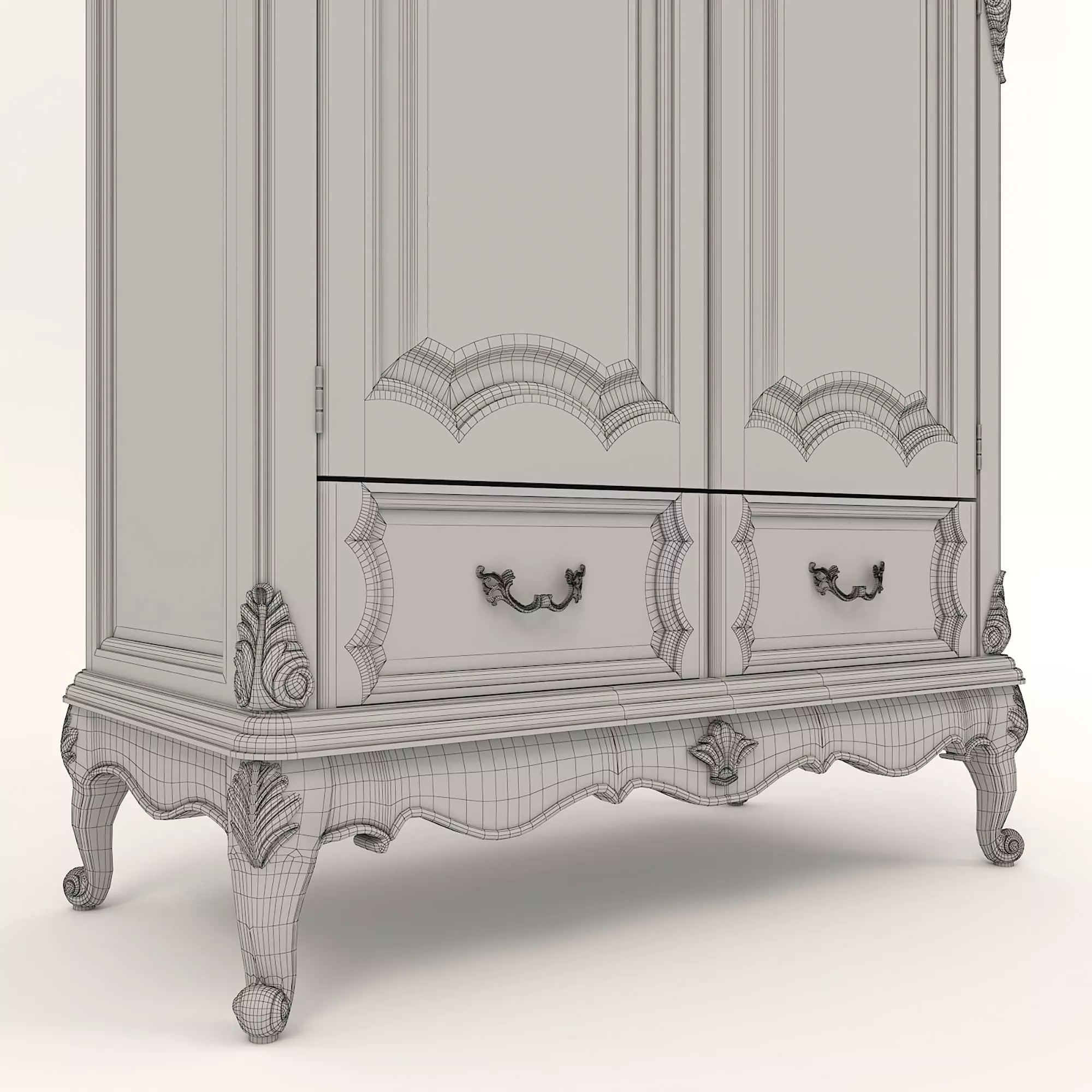 Classic European style Cabinet 3D model_10