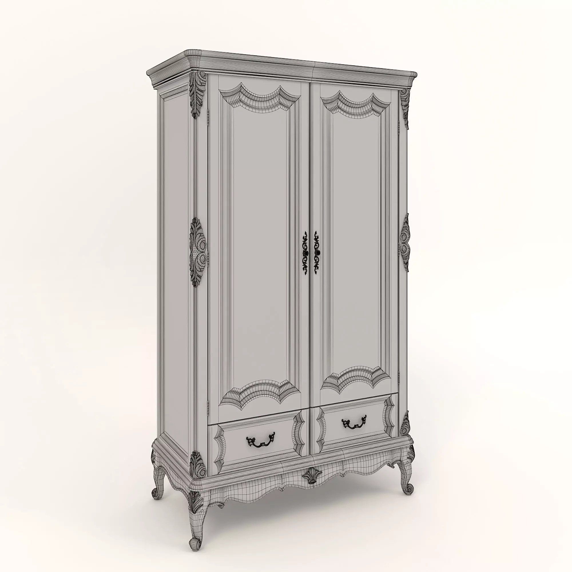 Classic European style Cabinet 3D model_8
