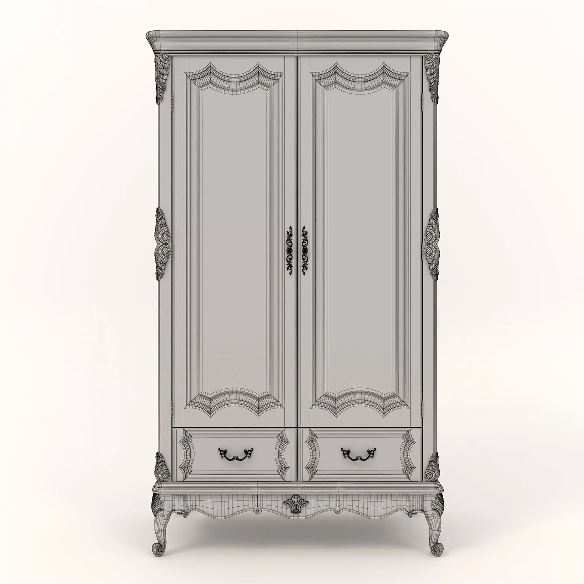 Classic European style Cabinet 3D model_9