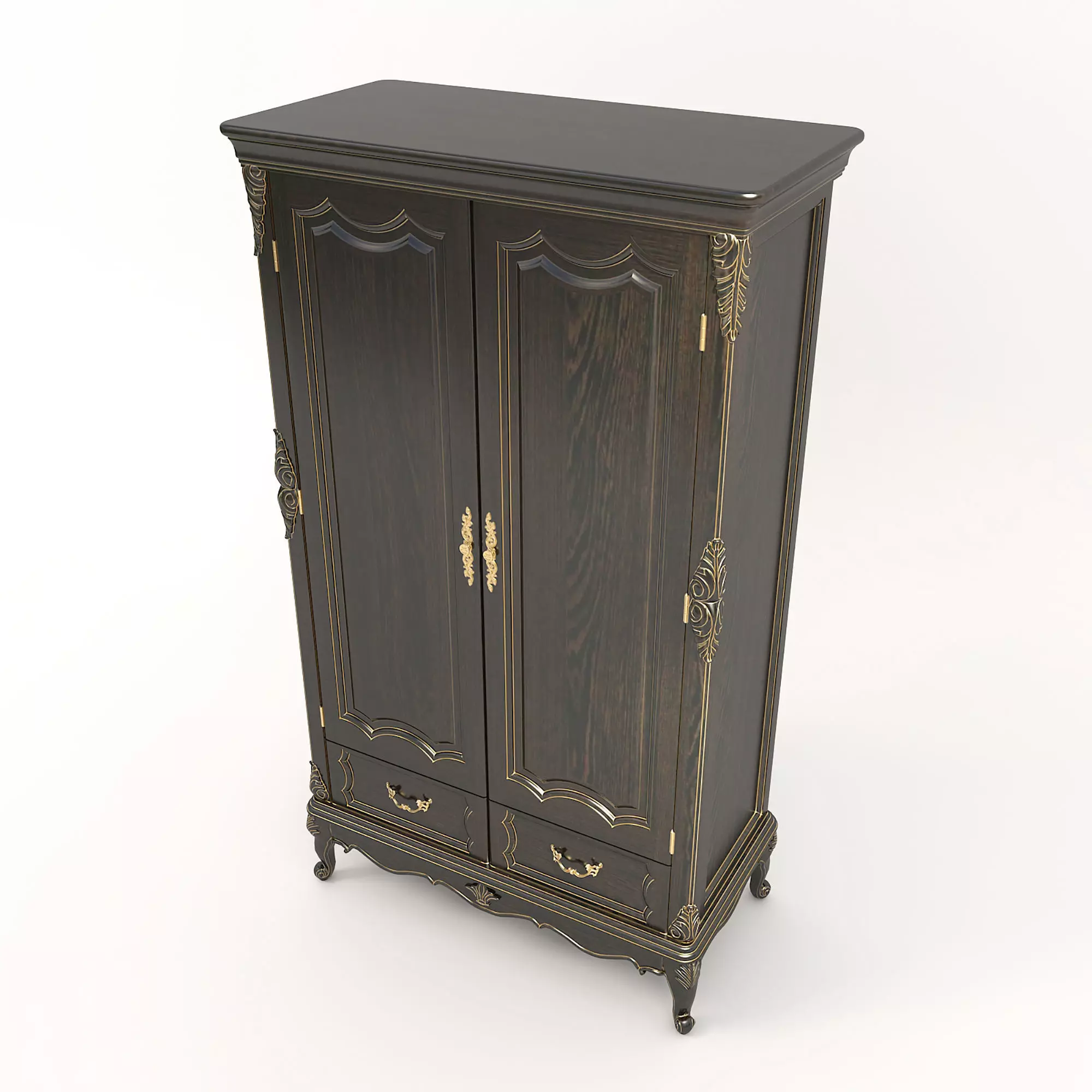 Classic European style Cabinet 3D model_2