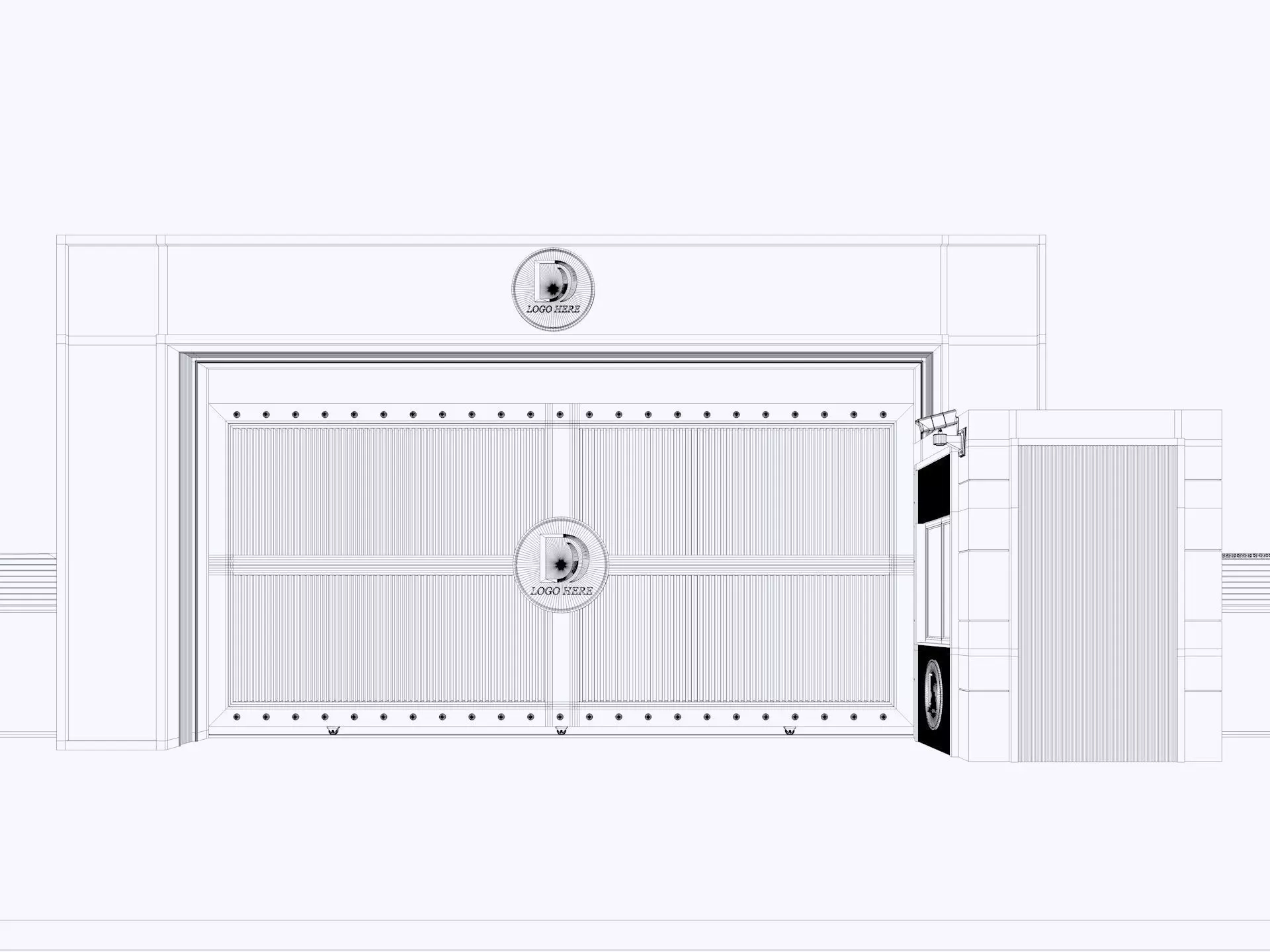 Main Site Entrance Gate Door 3D model_7