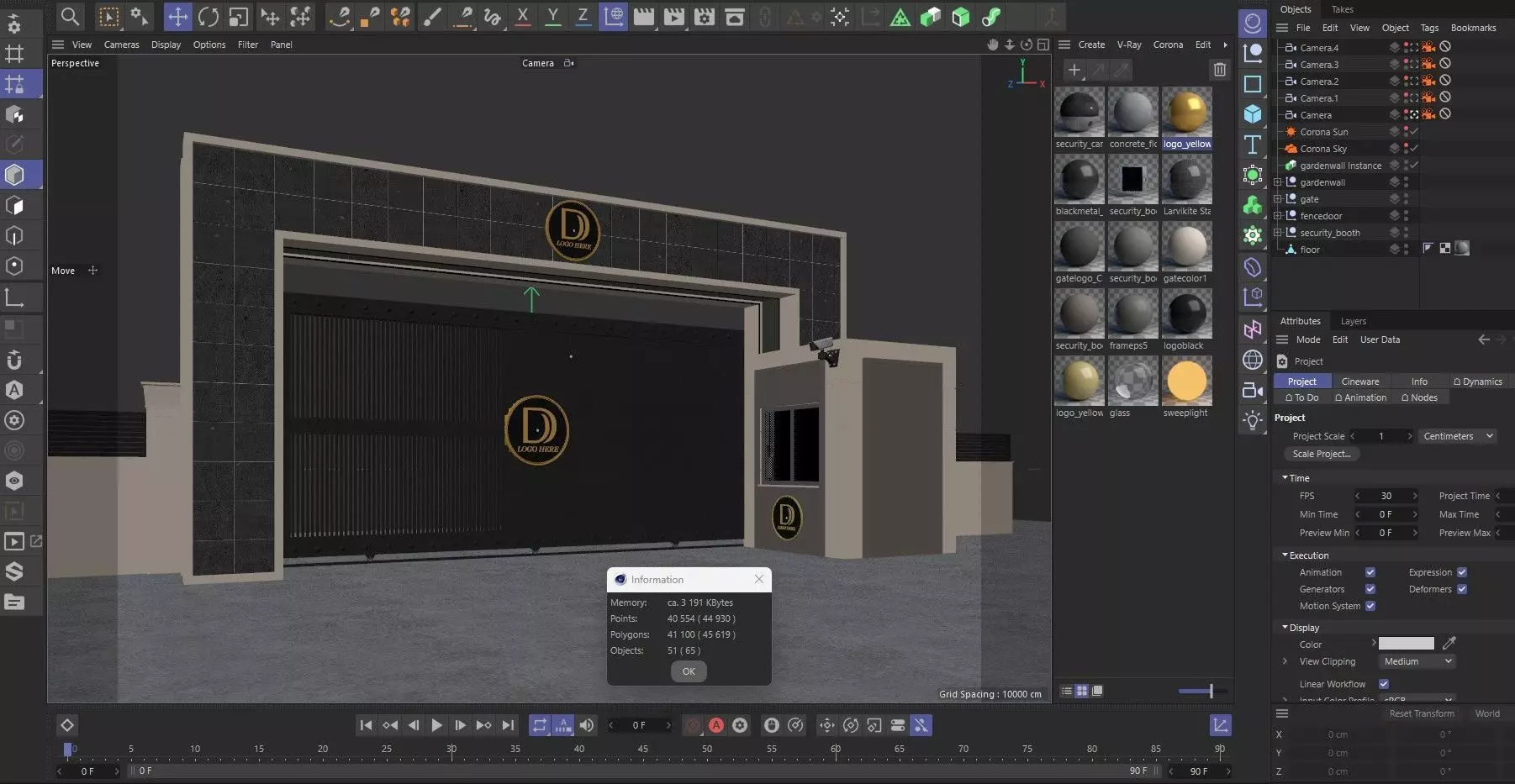 Main Site Entrance Gate Door 3D model_10