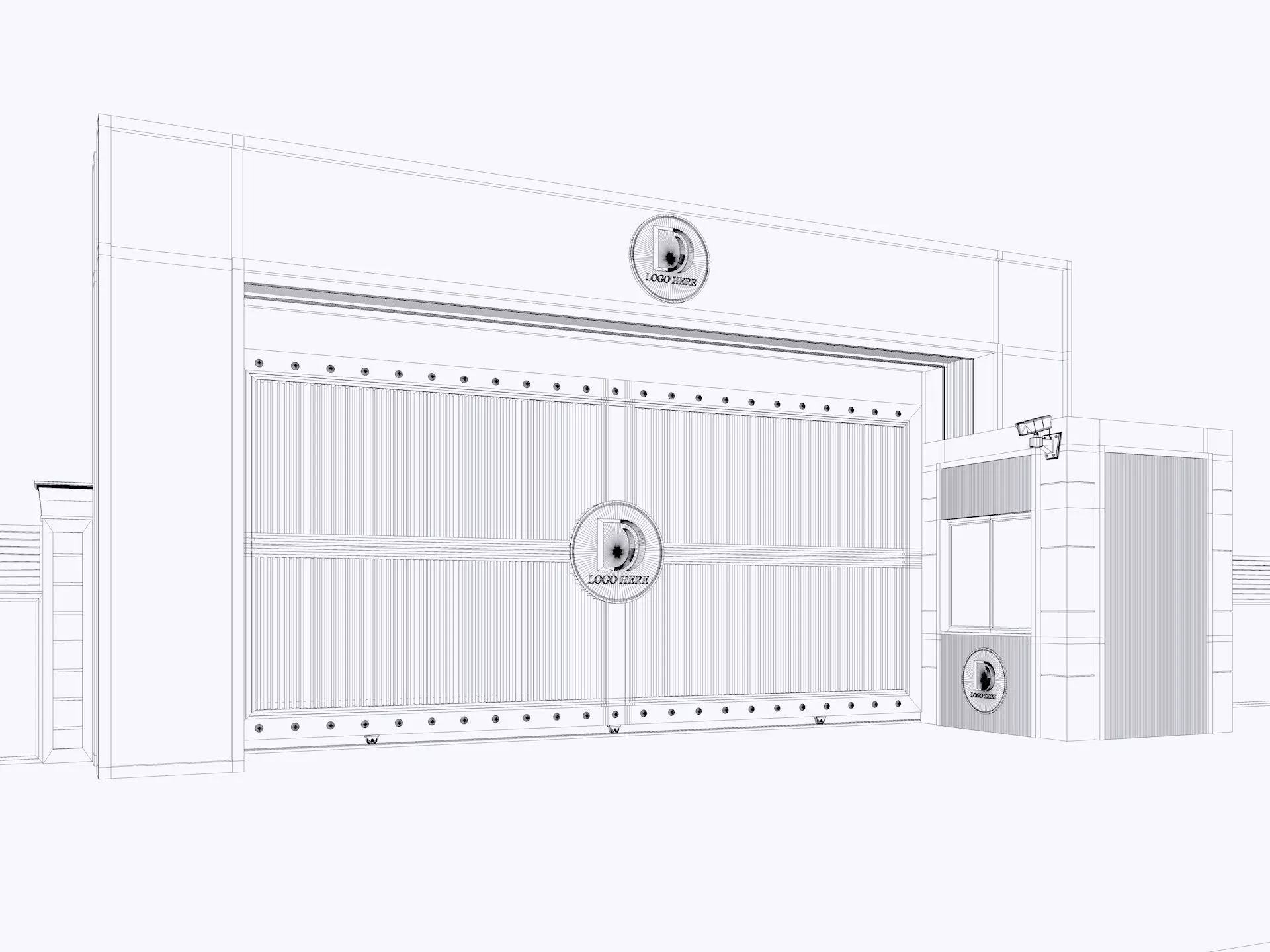Main Site Entrance Gate Door 3D model_5