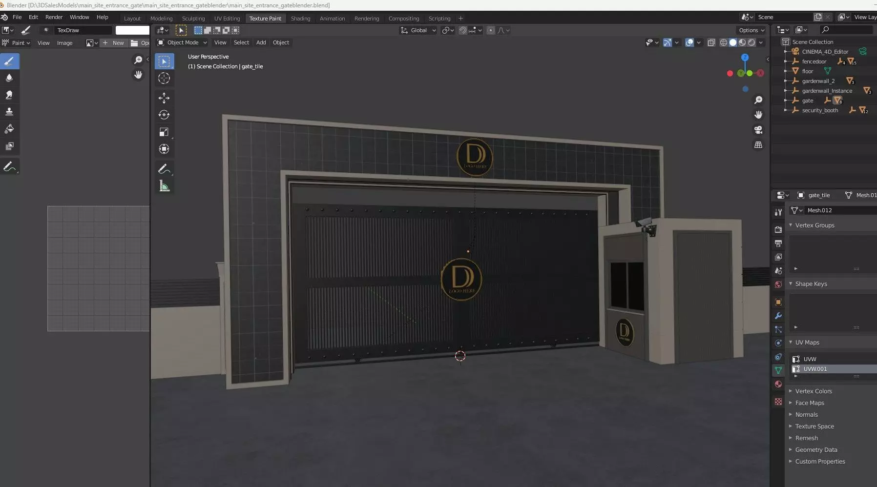 Main Site Entrance Gate Door 3D model_12