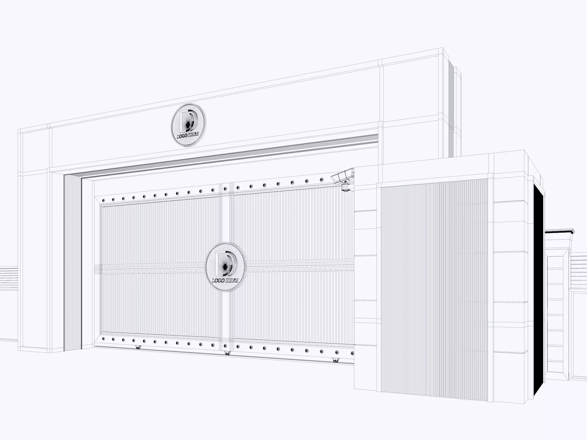 Main Site Entrance Gate Door 3D model_6