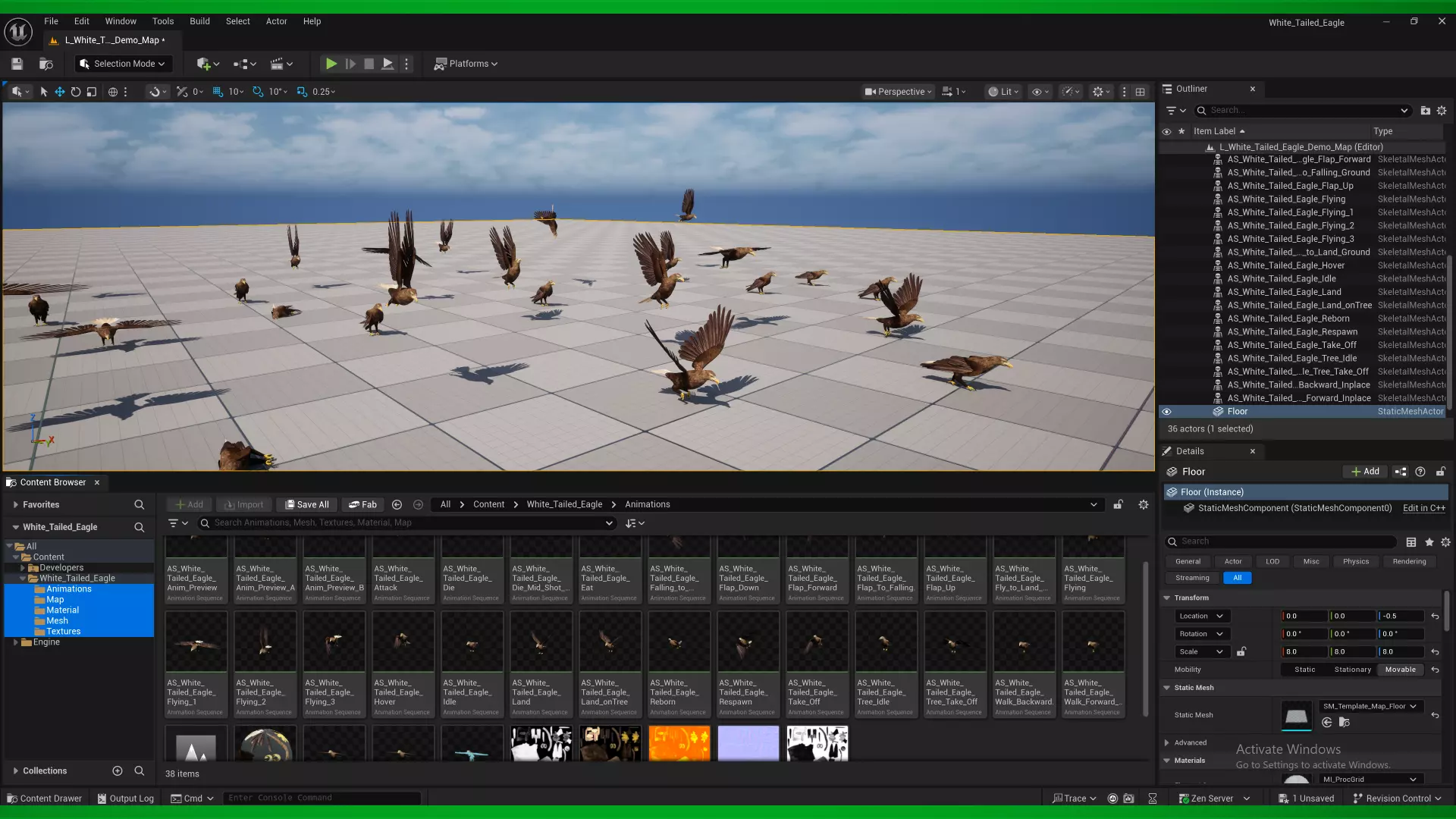 White Tailed Eagle Low-poly 3D model_2