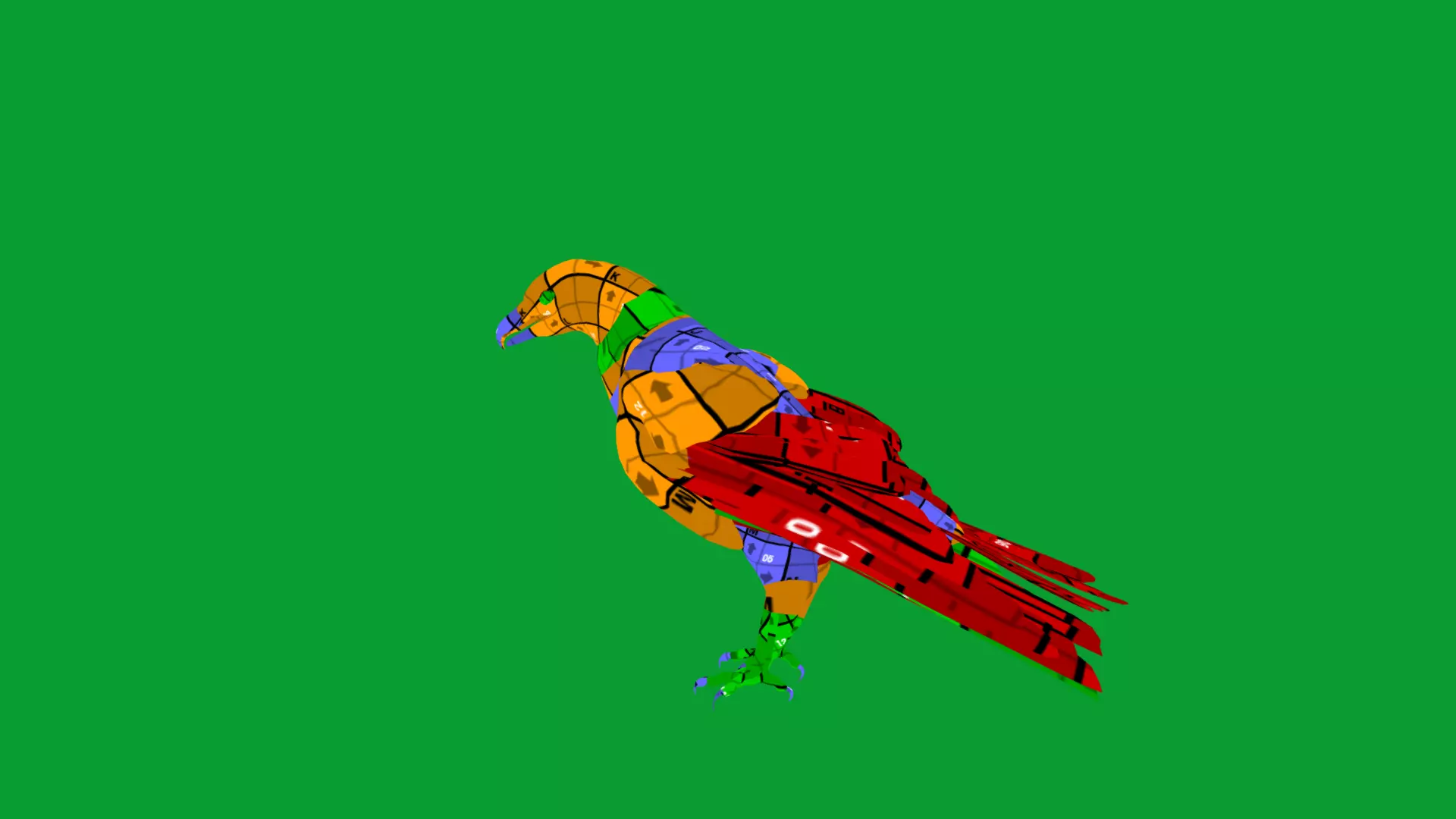 White Tailed Eagle Low-poly 3D model_22