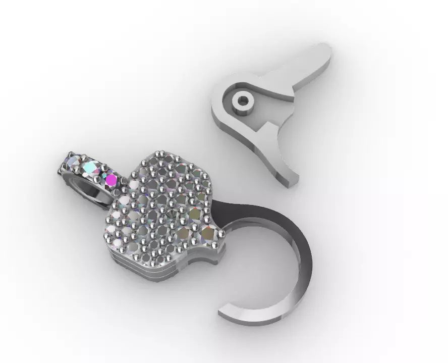 hiphop hook lock  3D print model_6