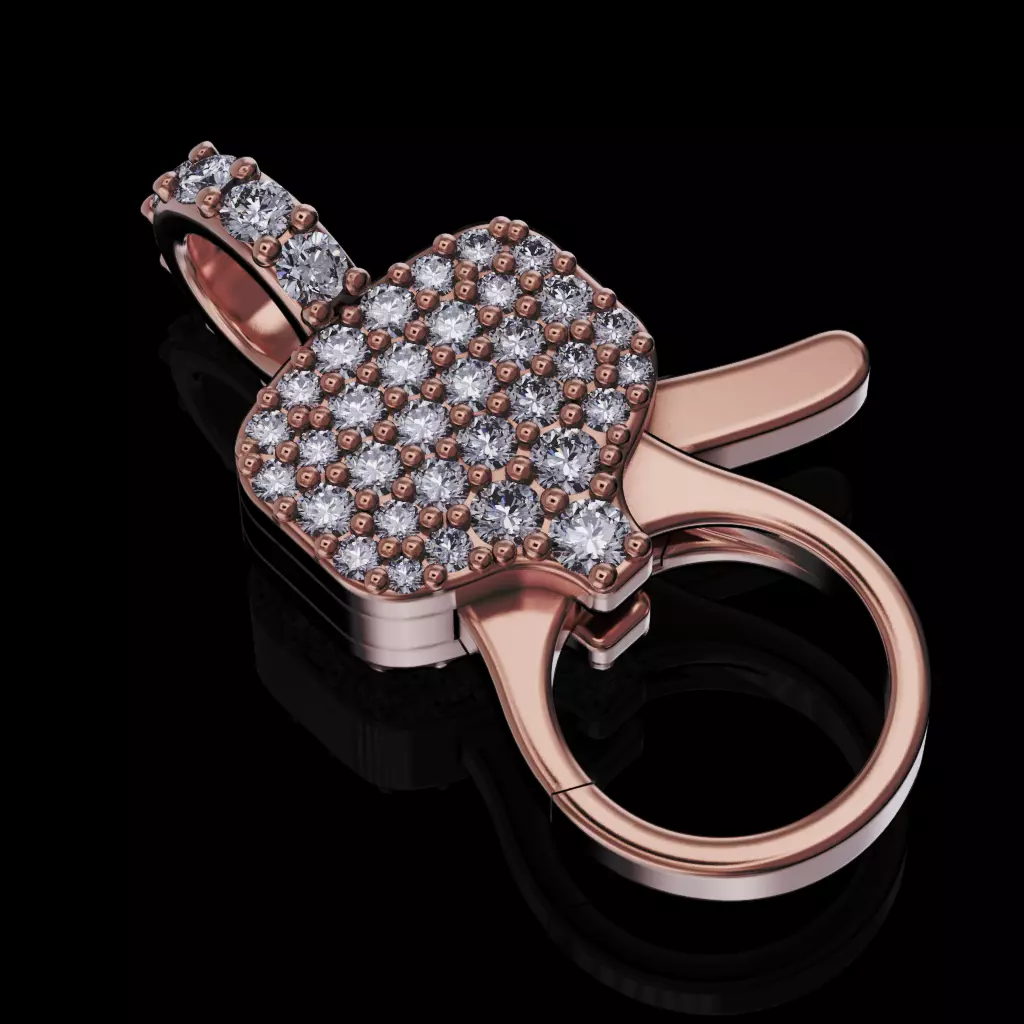 hiphop hook lock  3D print model_1