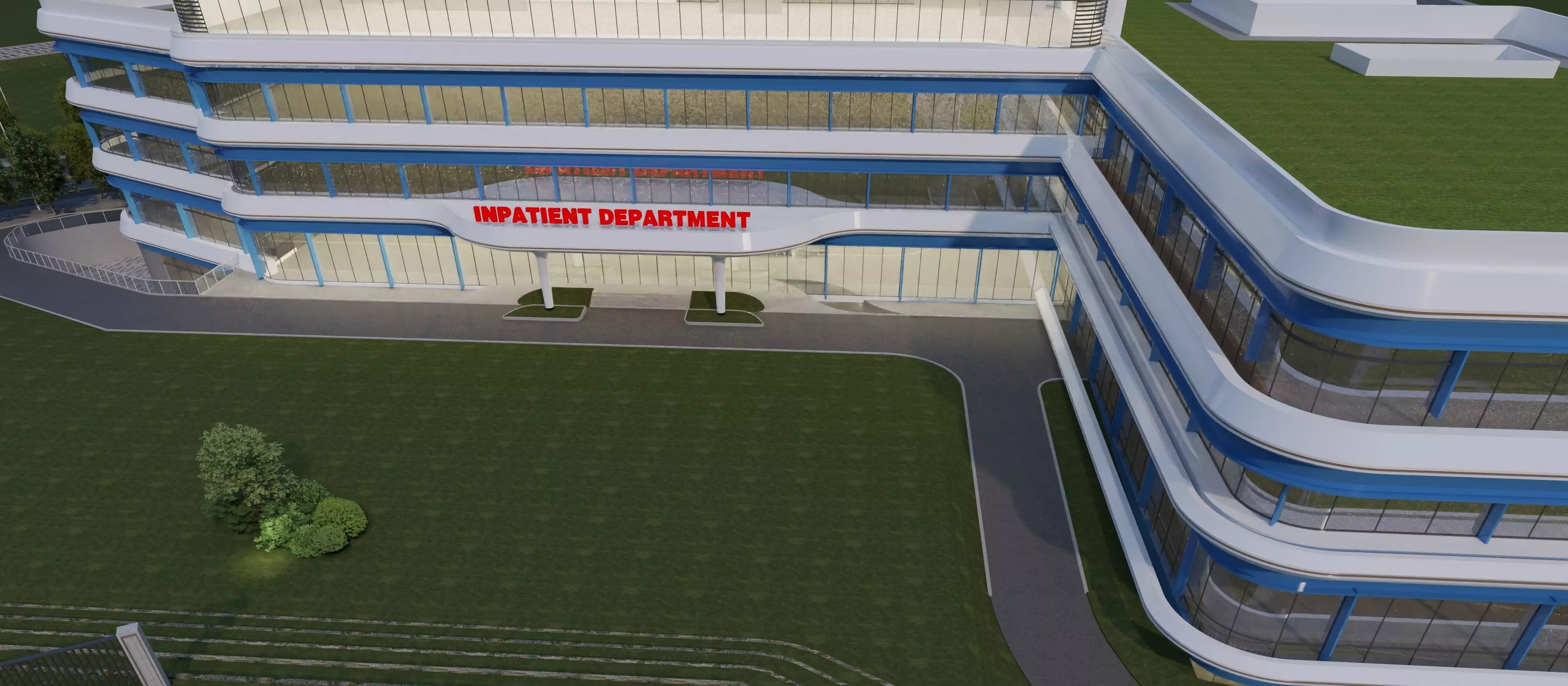 hospital building with 3D model_5