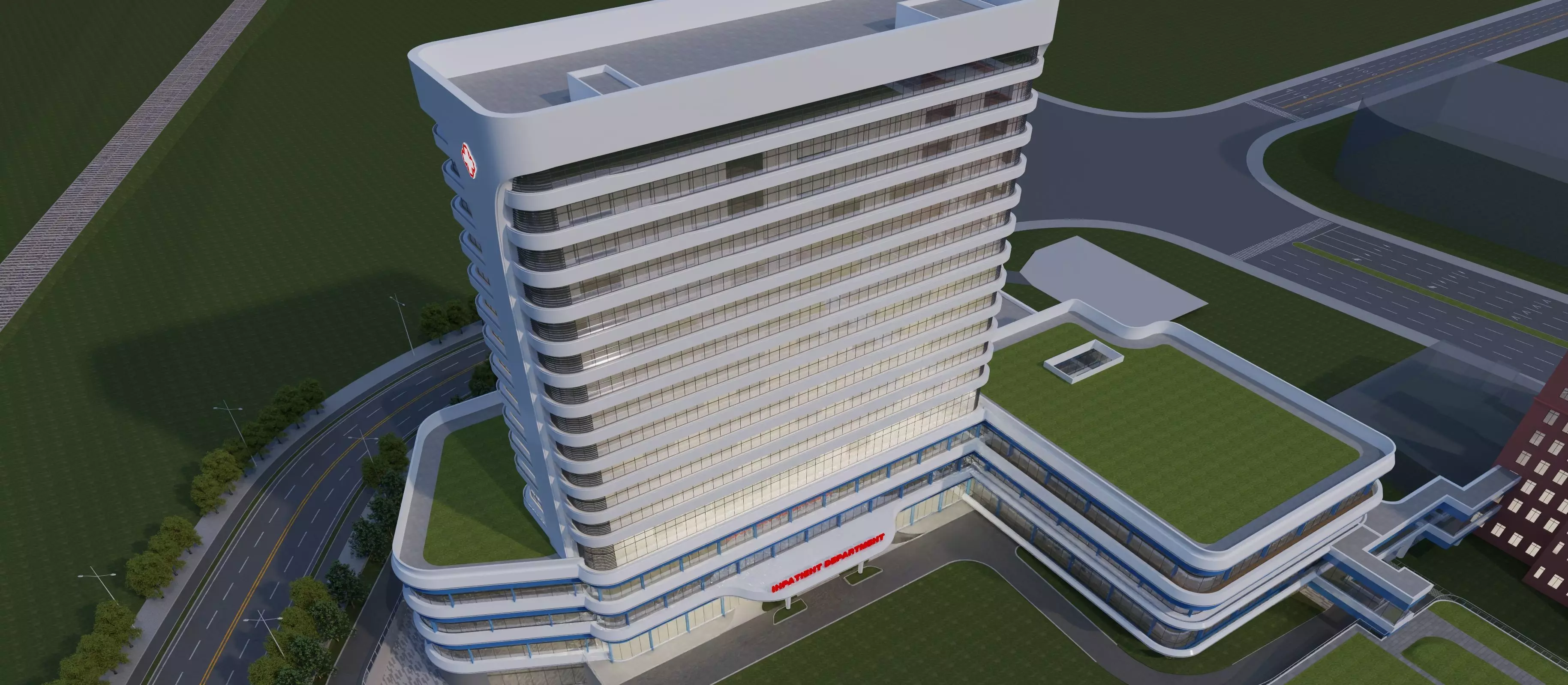 hospital building with 3D model_3