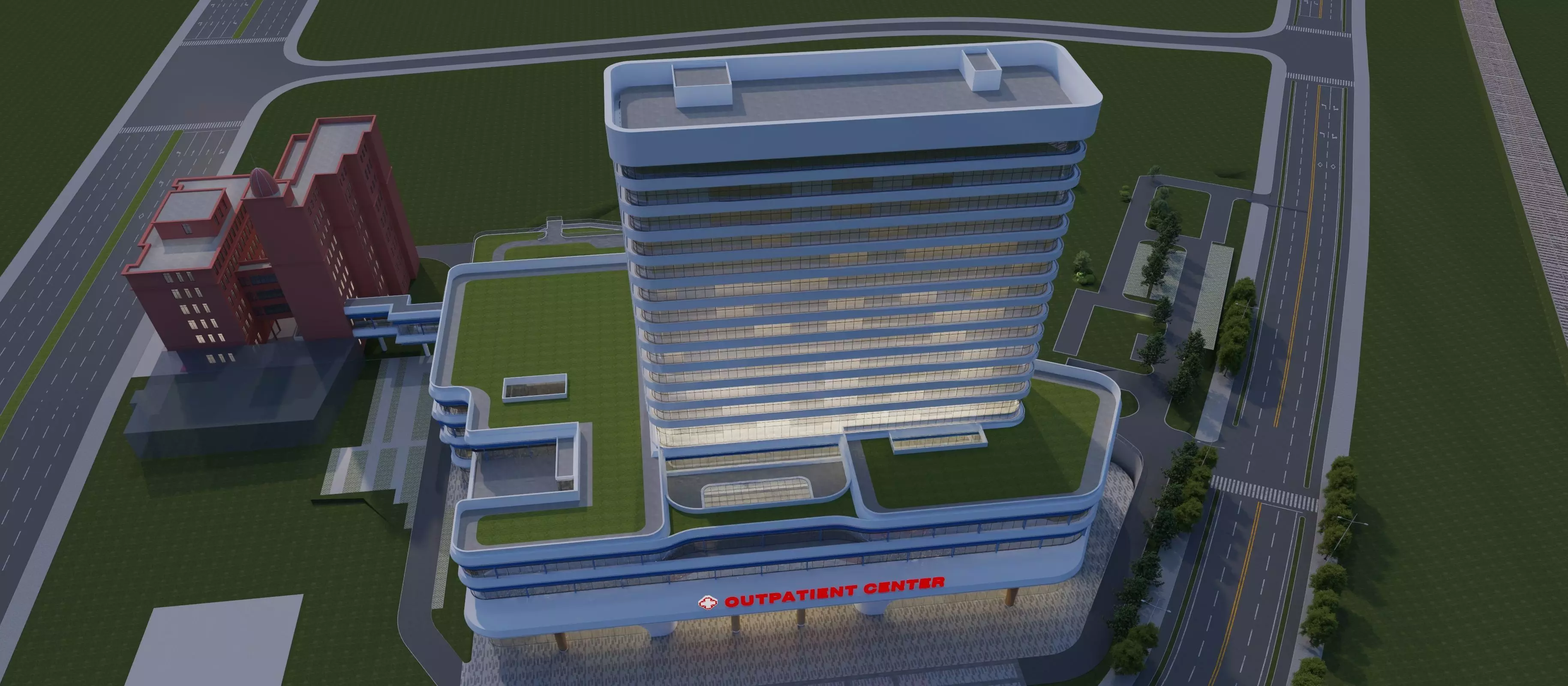 hospital building with 3D model_1