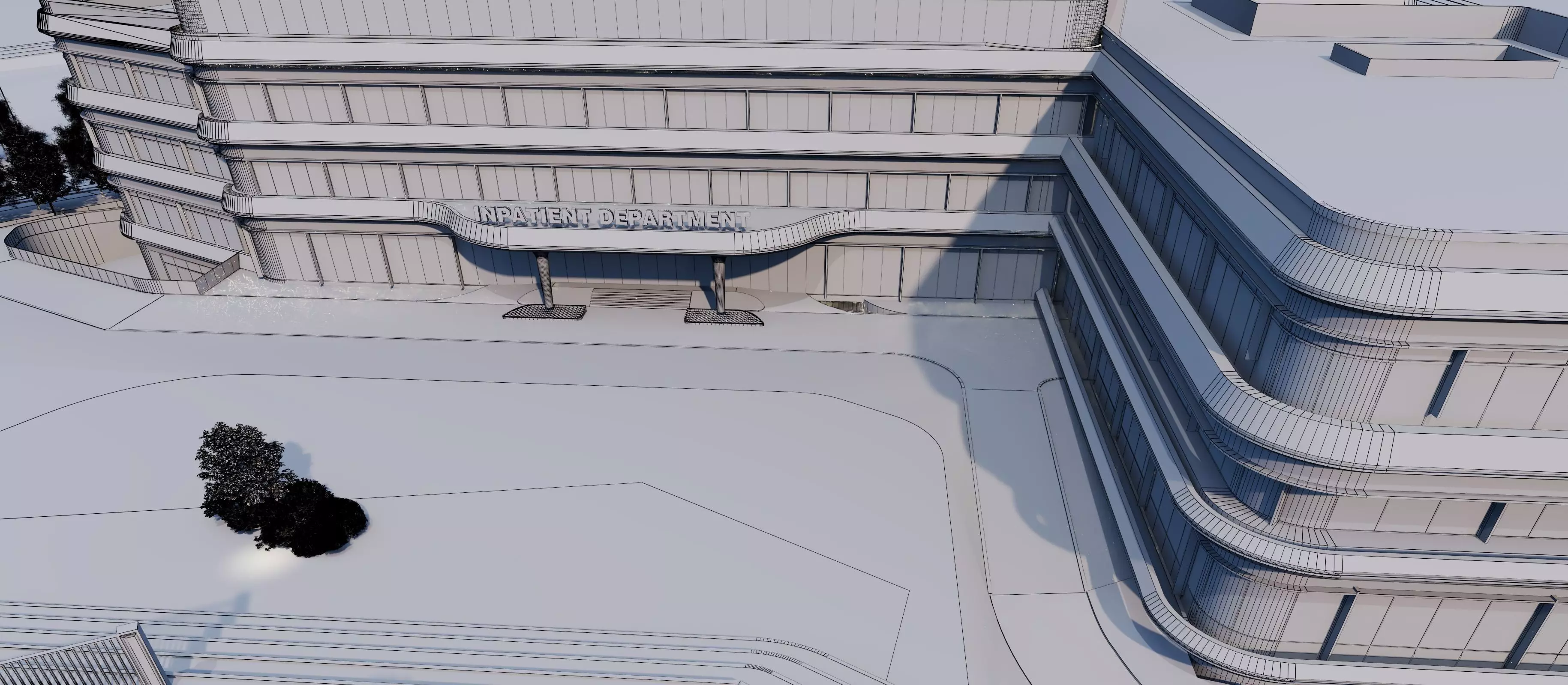 hospital building with 3D model_16