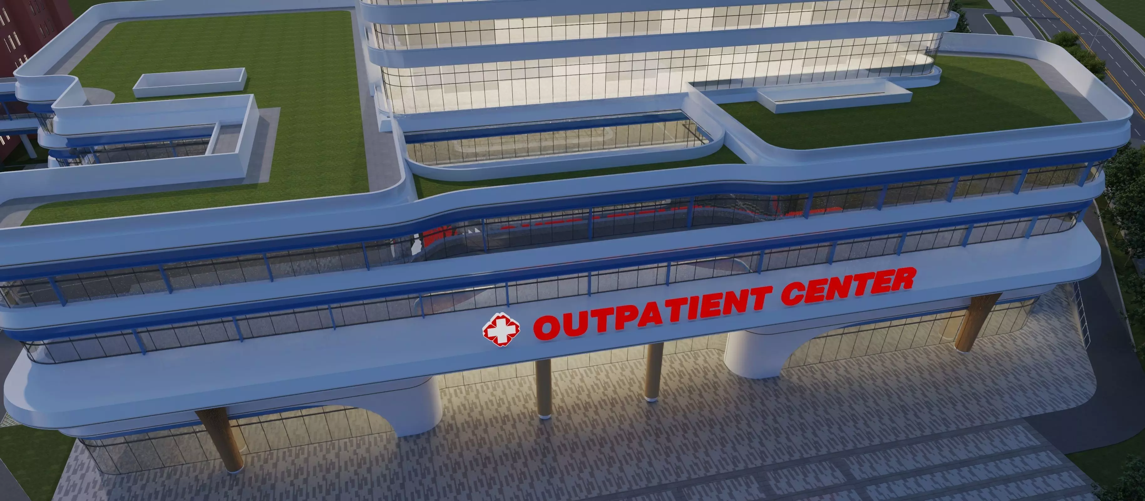 hospital building with 3D model_8