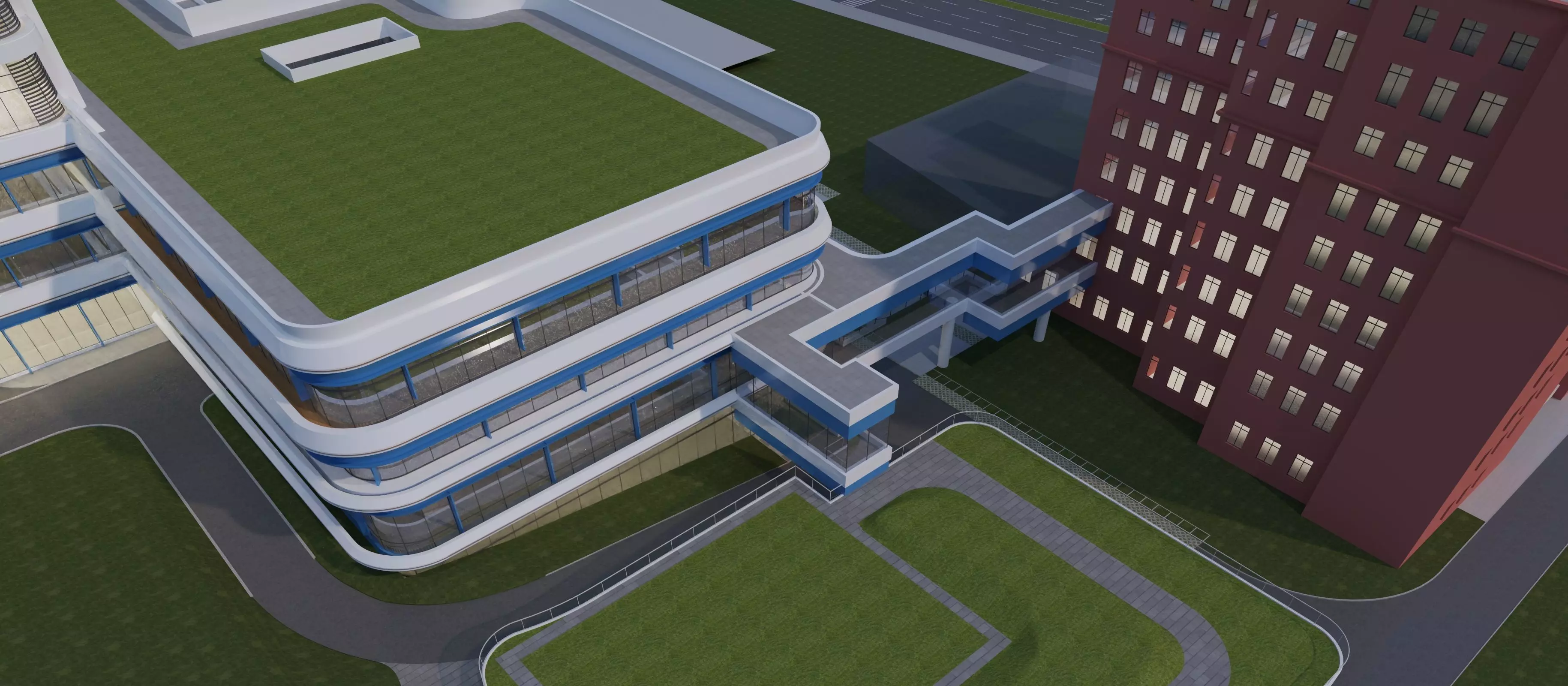 hospital building with 3D model_9