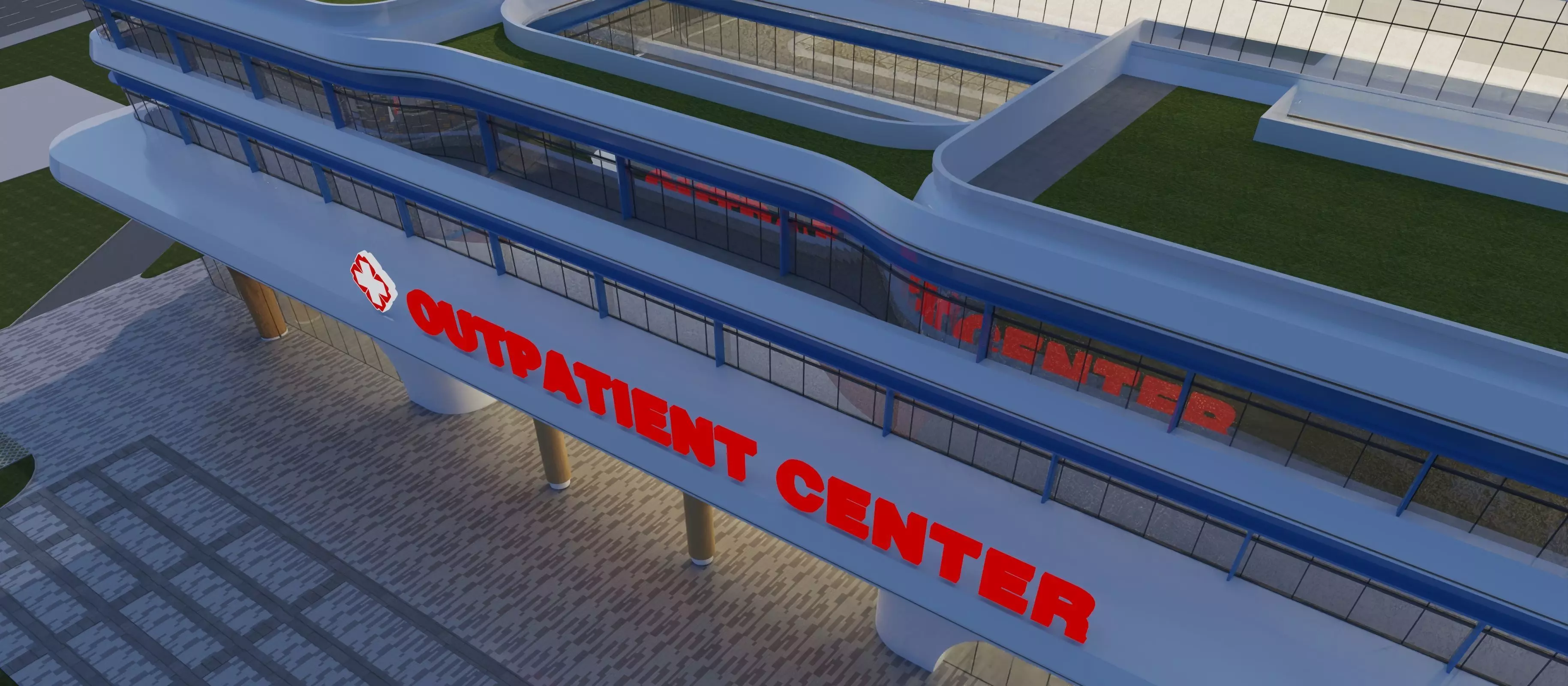 hospital building with 3D model_10