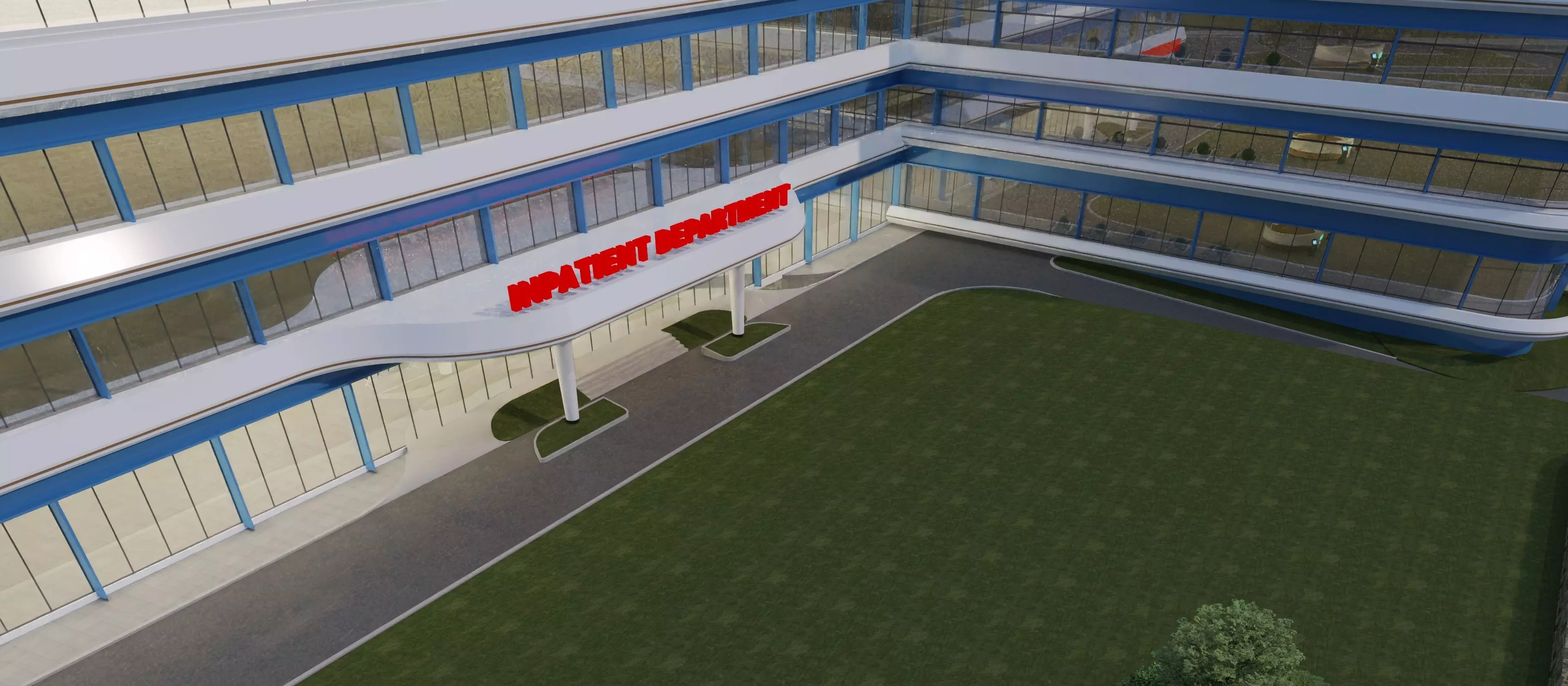 hospital building with 3D model_7