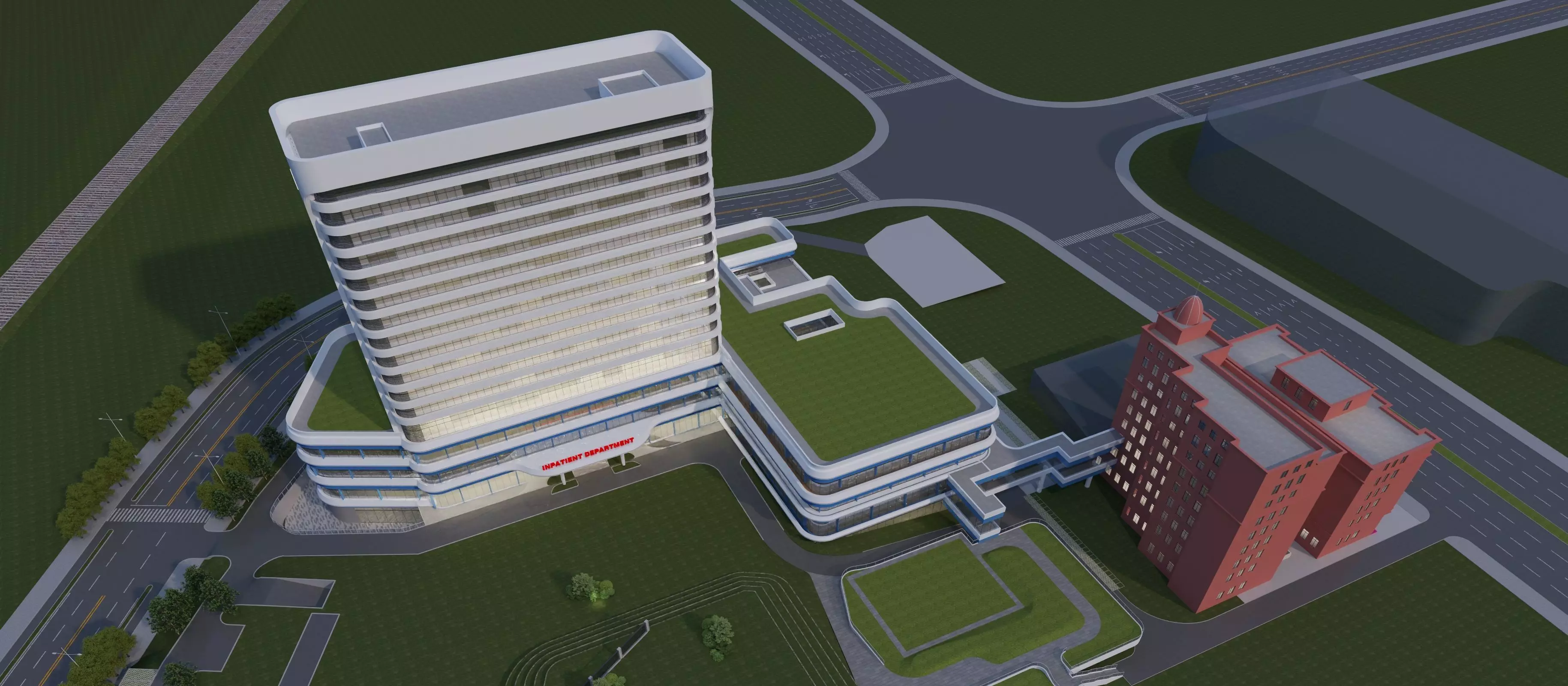 hospital building with 3D model_2