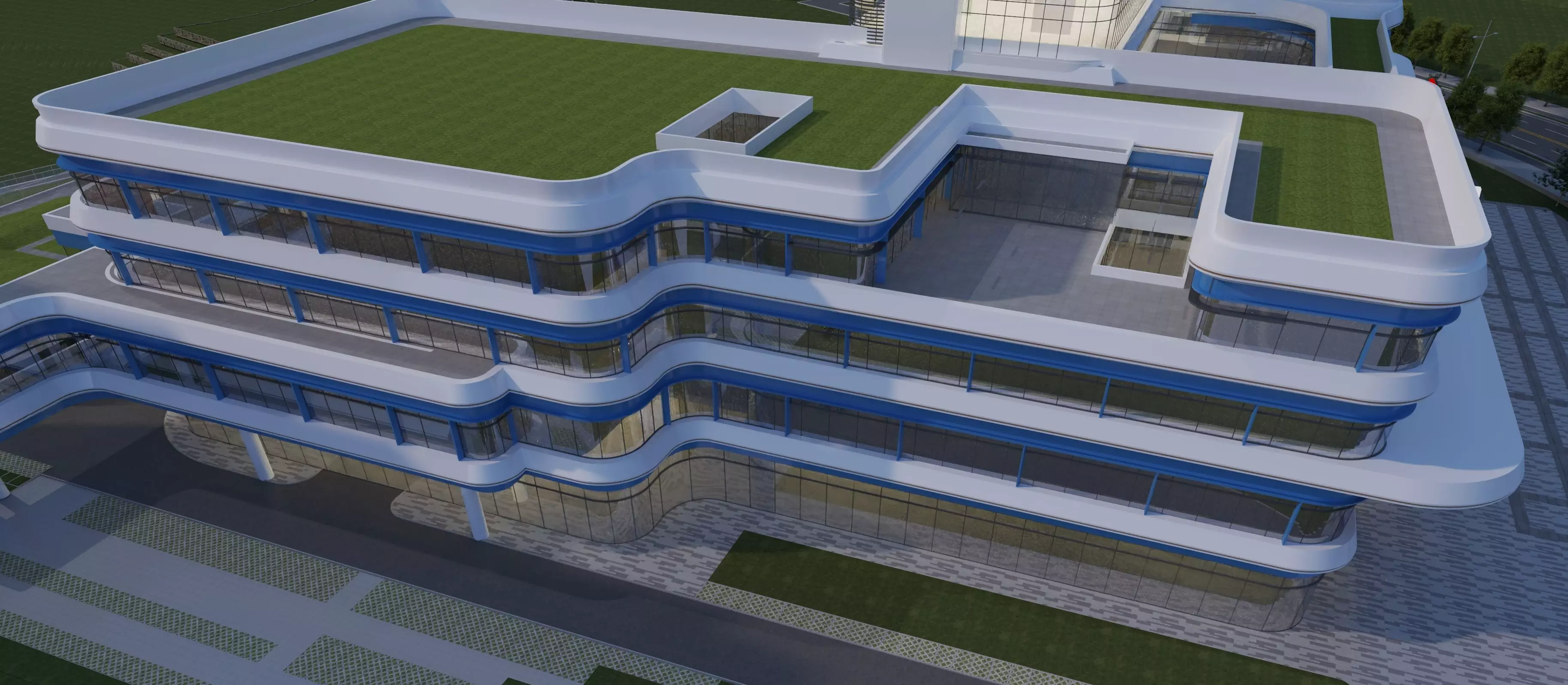 hospital building with 3D model_4