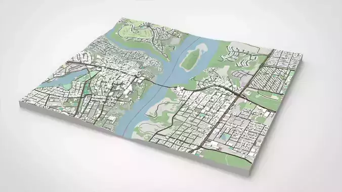 Cityscape Ciudad del Este Paraguay 3D model 5