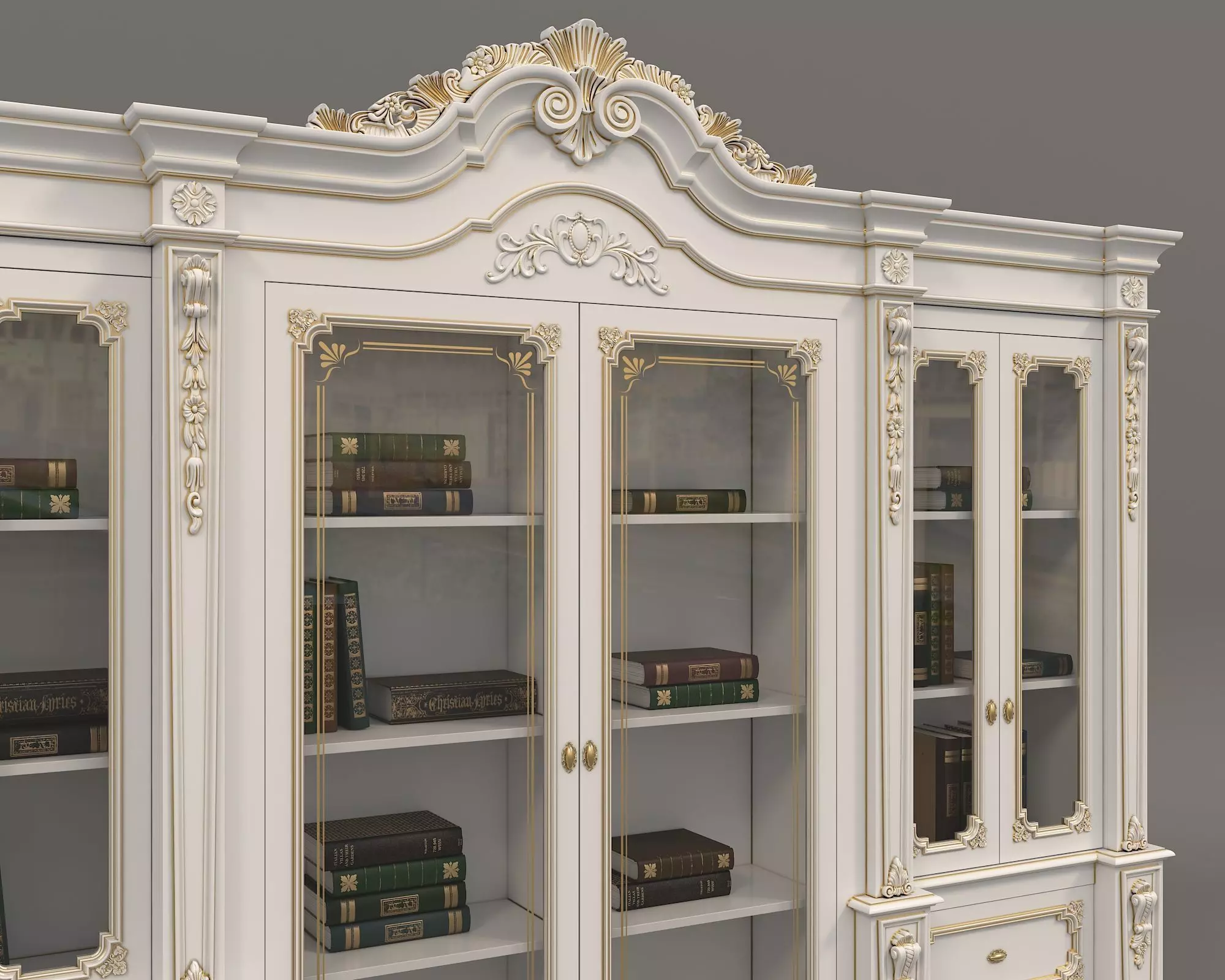 Classic Display Cabinet and Decoration 5 3D model_1