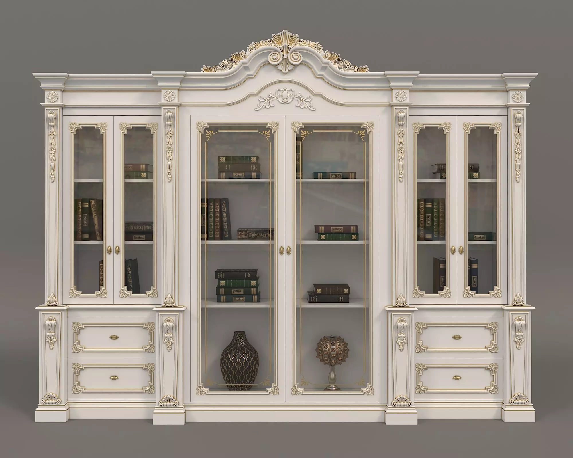 Classic Display Cabinet and Decoration 5 3D model_3