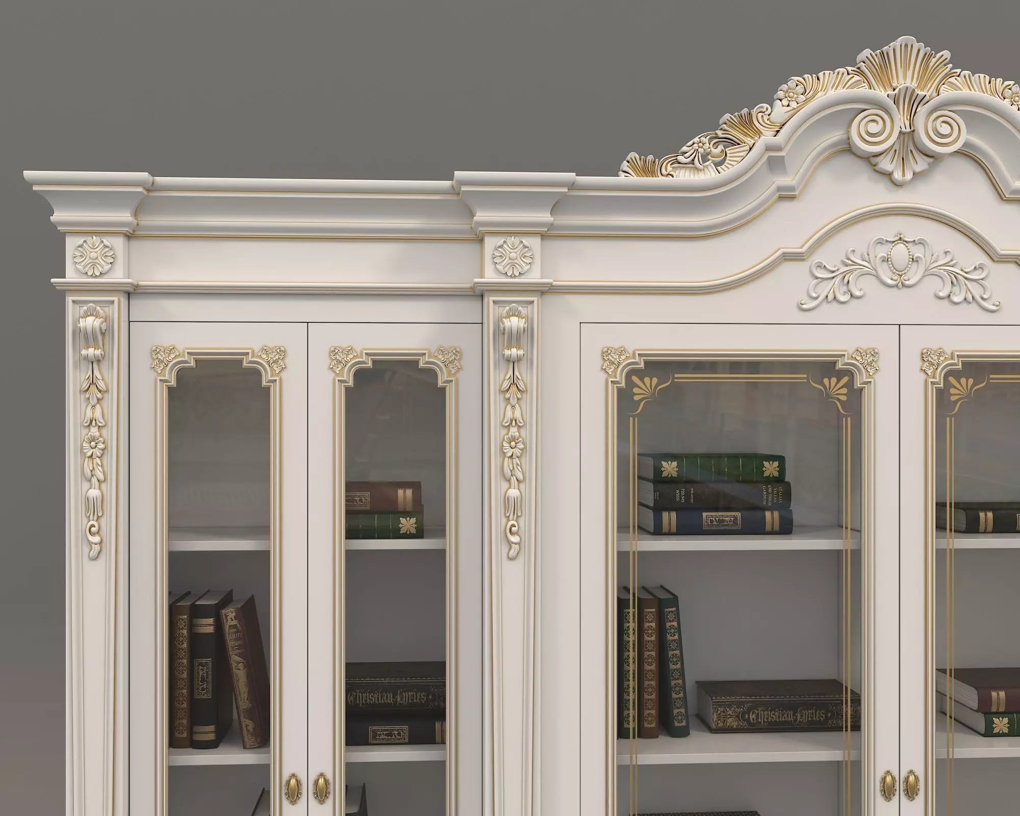 Classic Display Cabinet and Decoration 5 3D model_4
