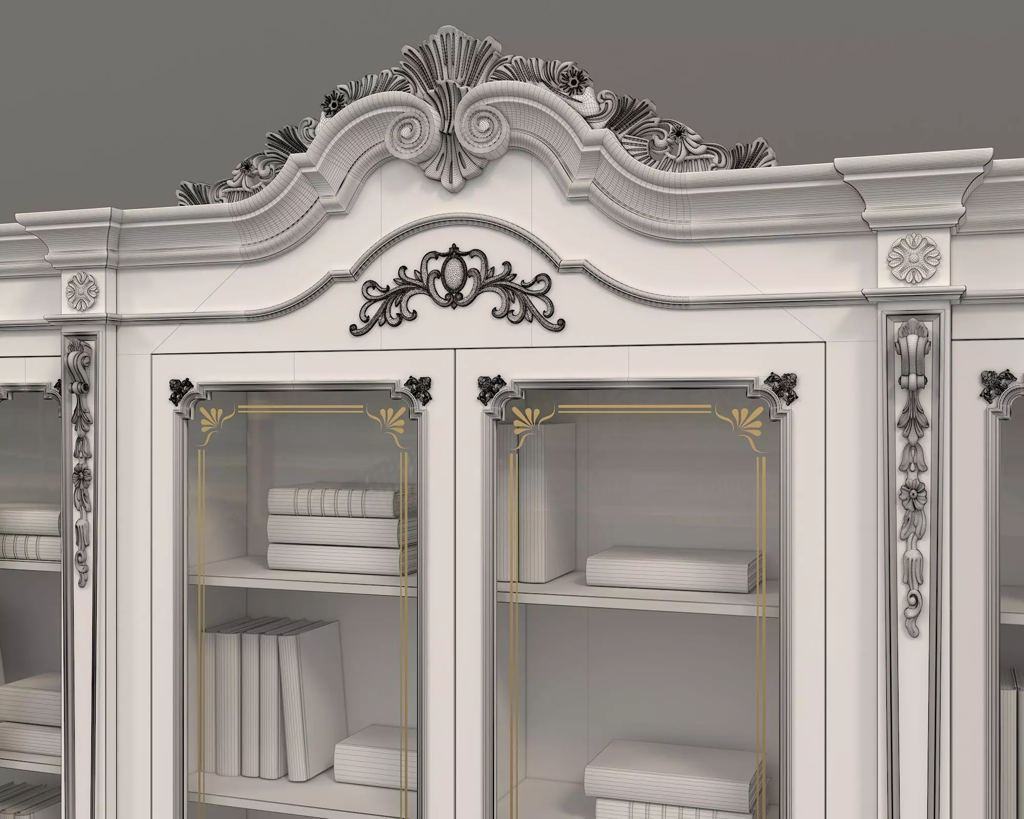 Classic Display Cabinet and Decoration 5 3D model_8