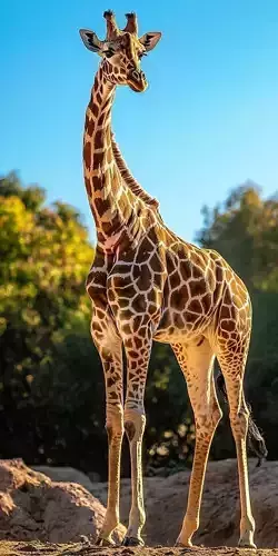 Majestic Giraffe Tall African Animal Spotted Coat Lowpoly