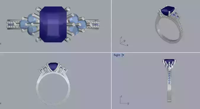 Sterling Silver Emerald Gemstone Ring Jewelry