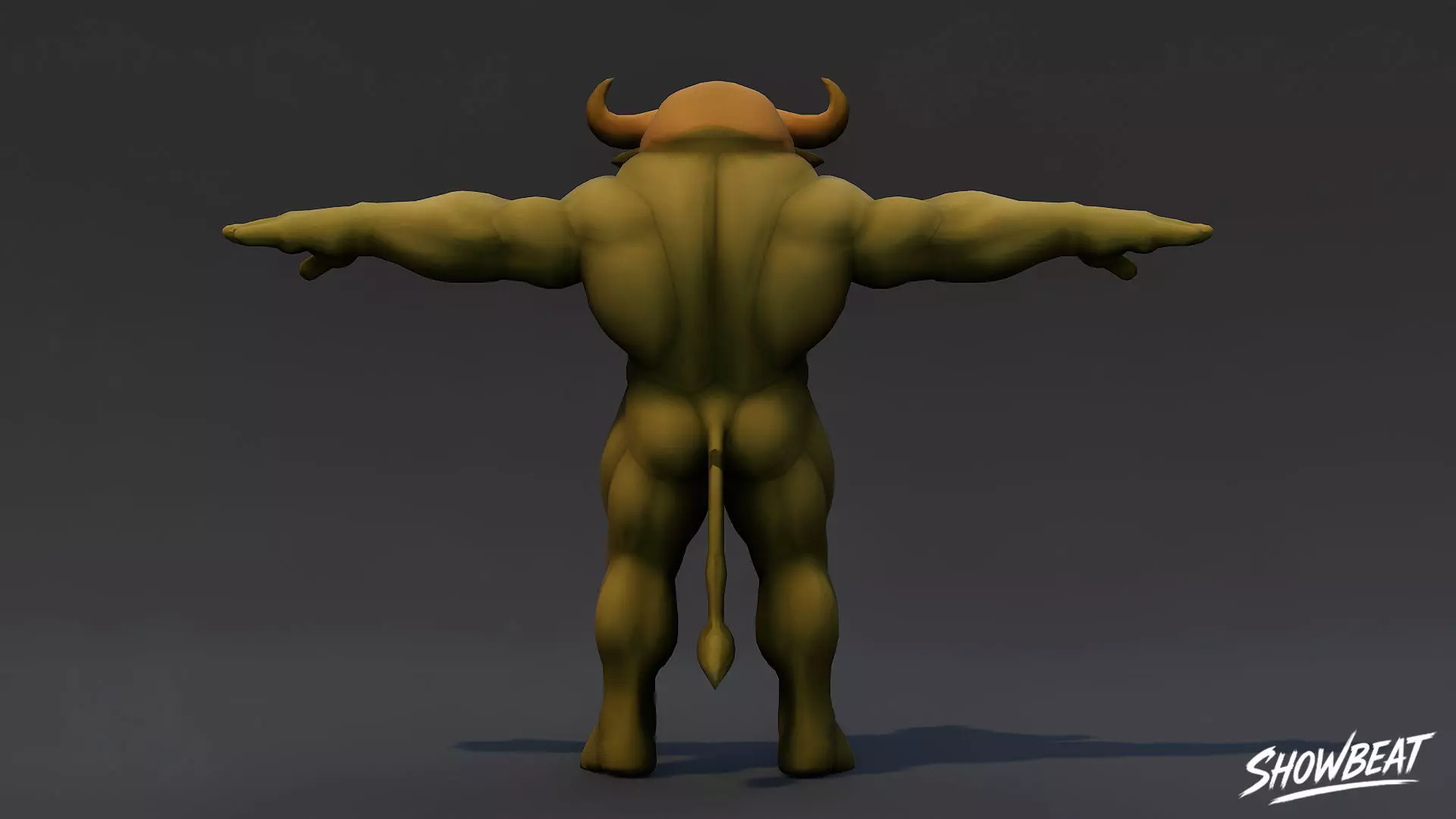 Classic Minotaur V02 T-Pose Low-poly 3D model_3