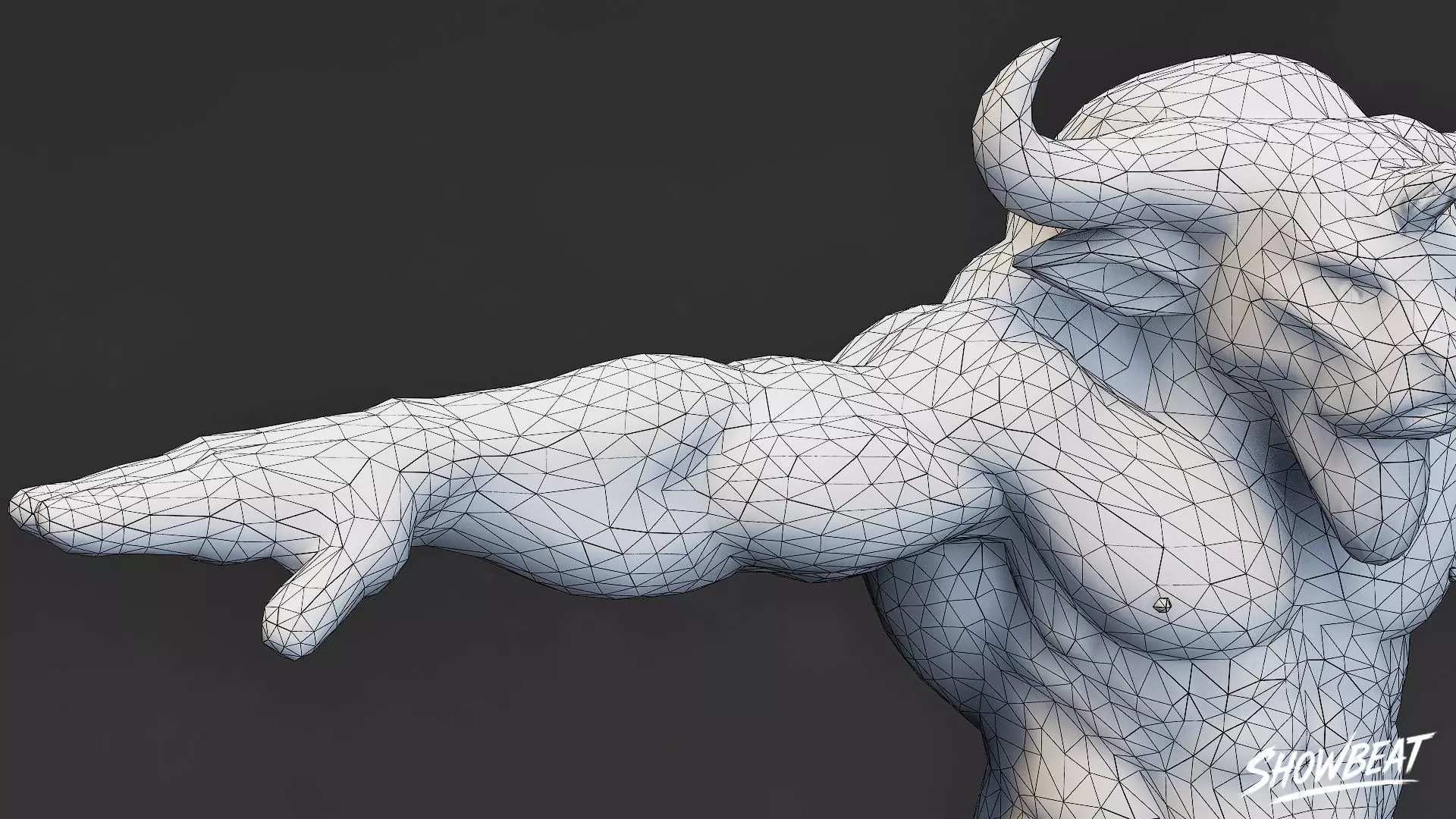 Classic Minotaur V02 T-Pose Low-poly 3D model_9