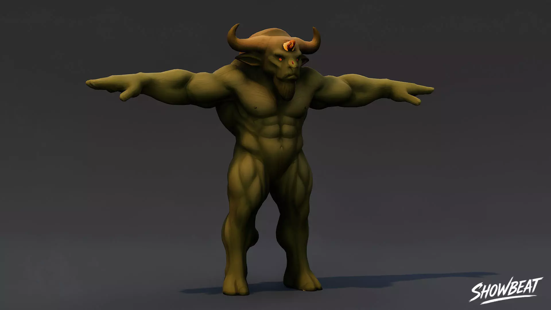 Classic Minotaur V02 T-Pose Low-poly 3D model_2