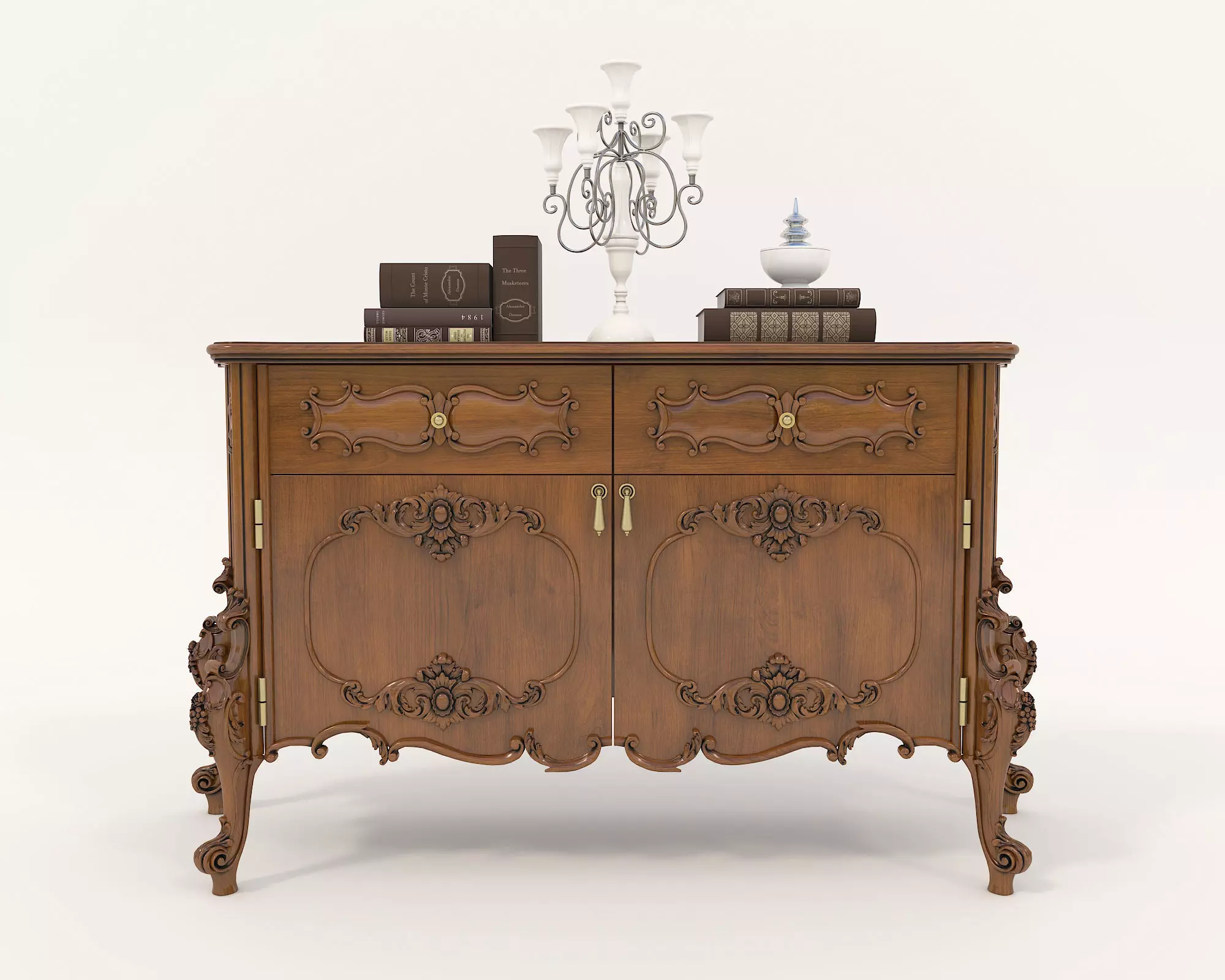 Classic European style Sideboard and Decoration 2 3D model_3