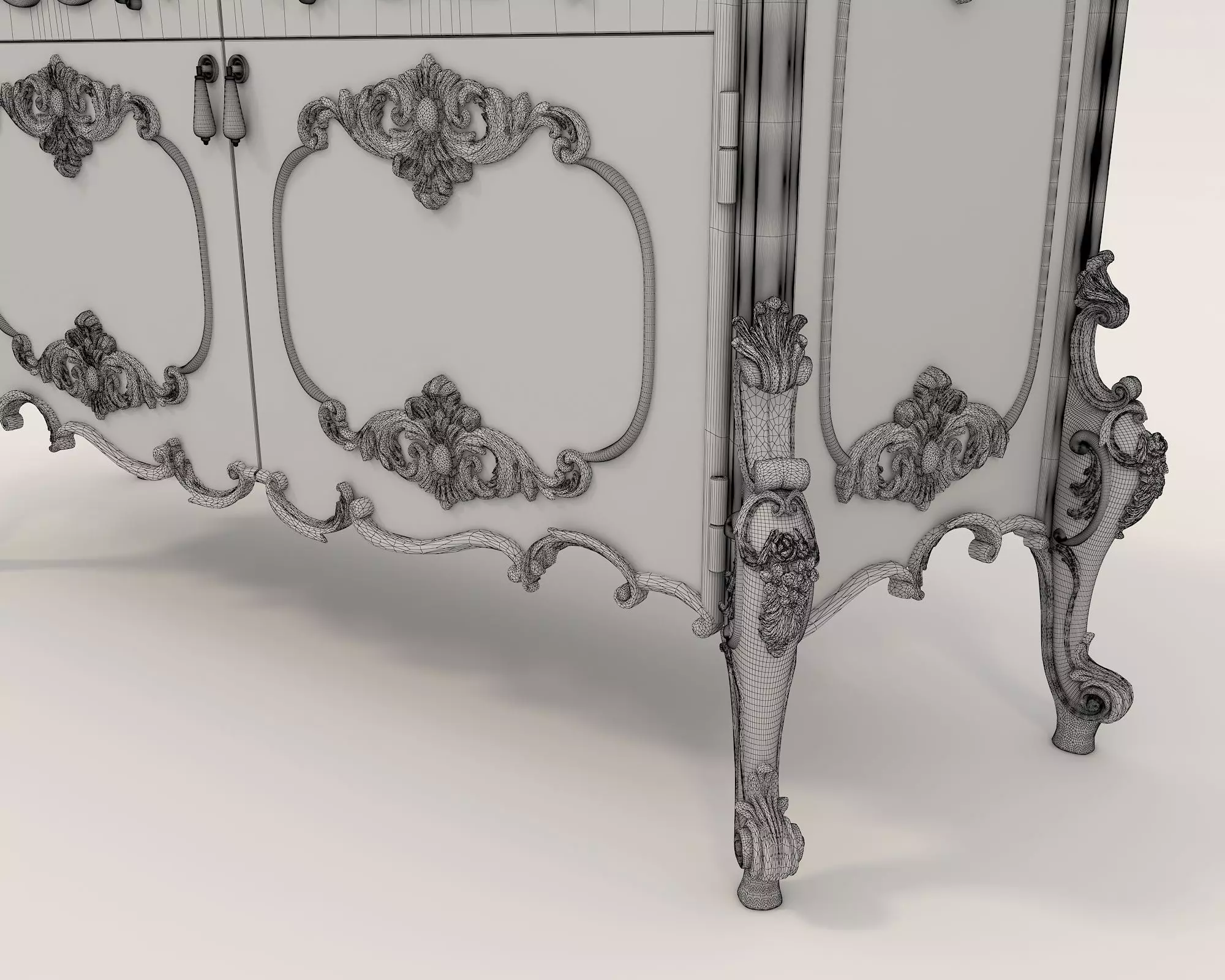 Classic European style Sideboard and Decoration 2 3D model_10